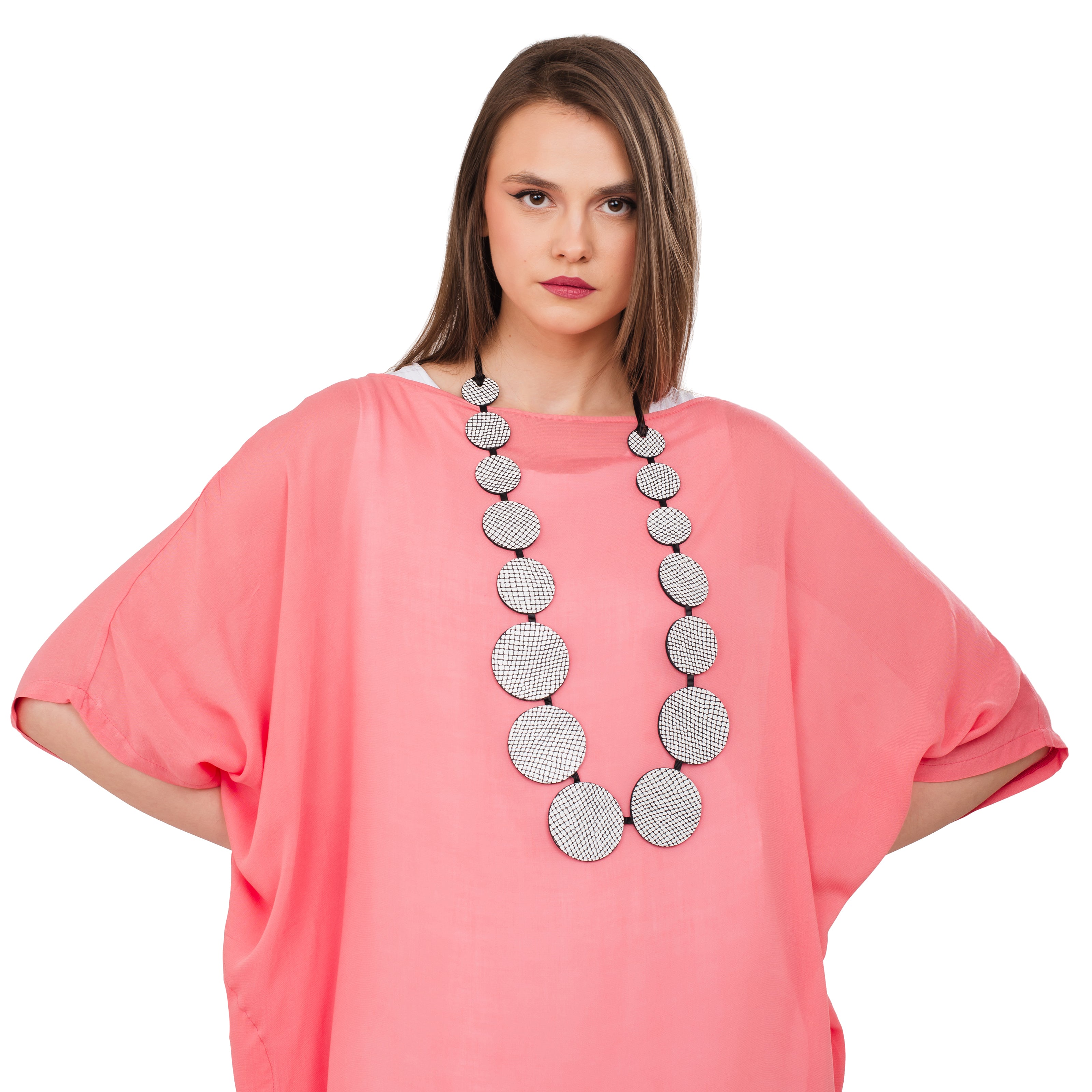Chic & Simple Ken Design Κολιέ Circle Around - Ασπρόμαυρο