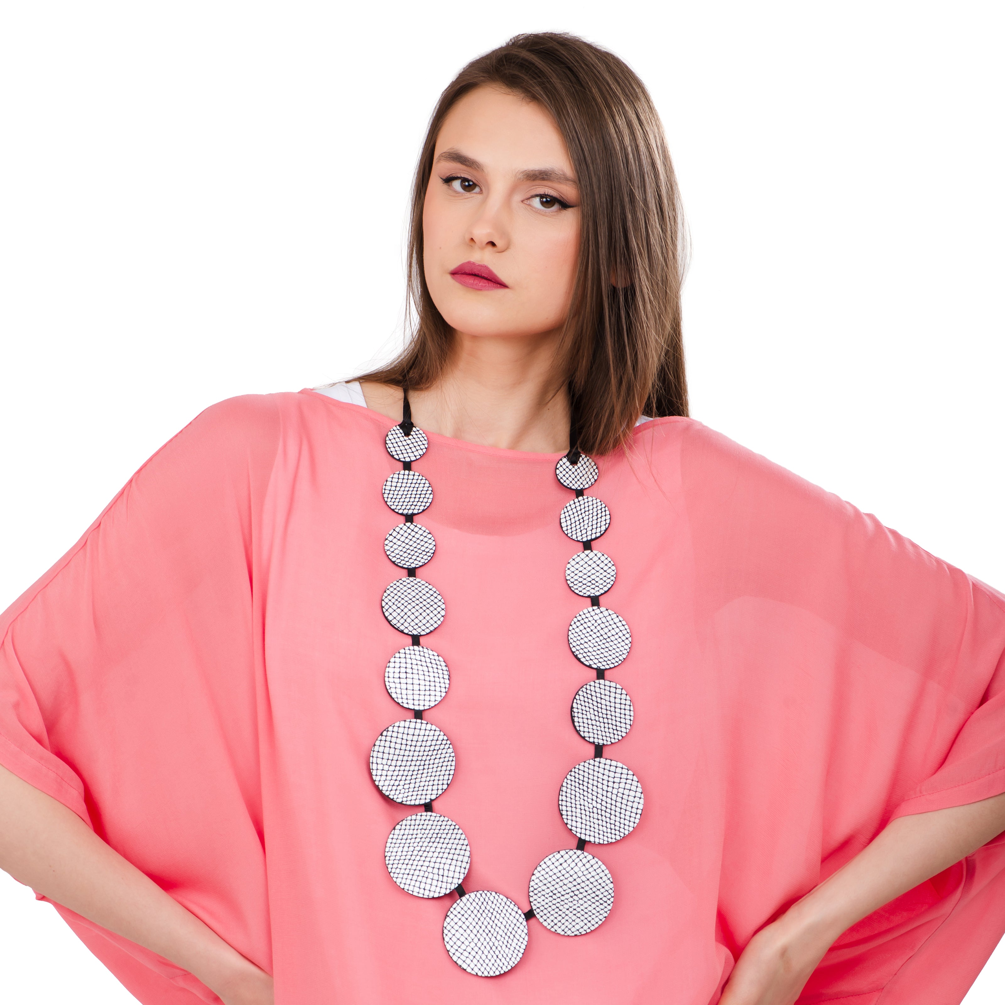 Chic & Simple Ken Design Κολιέ Circle Around - Ασπρόμαυρο