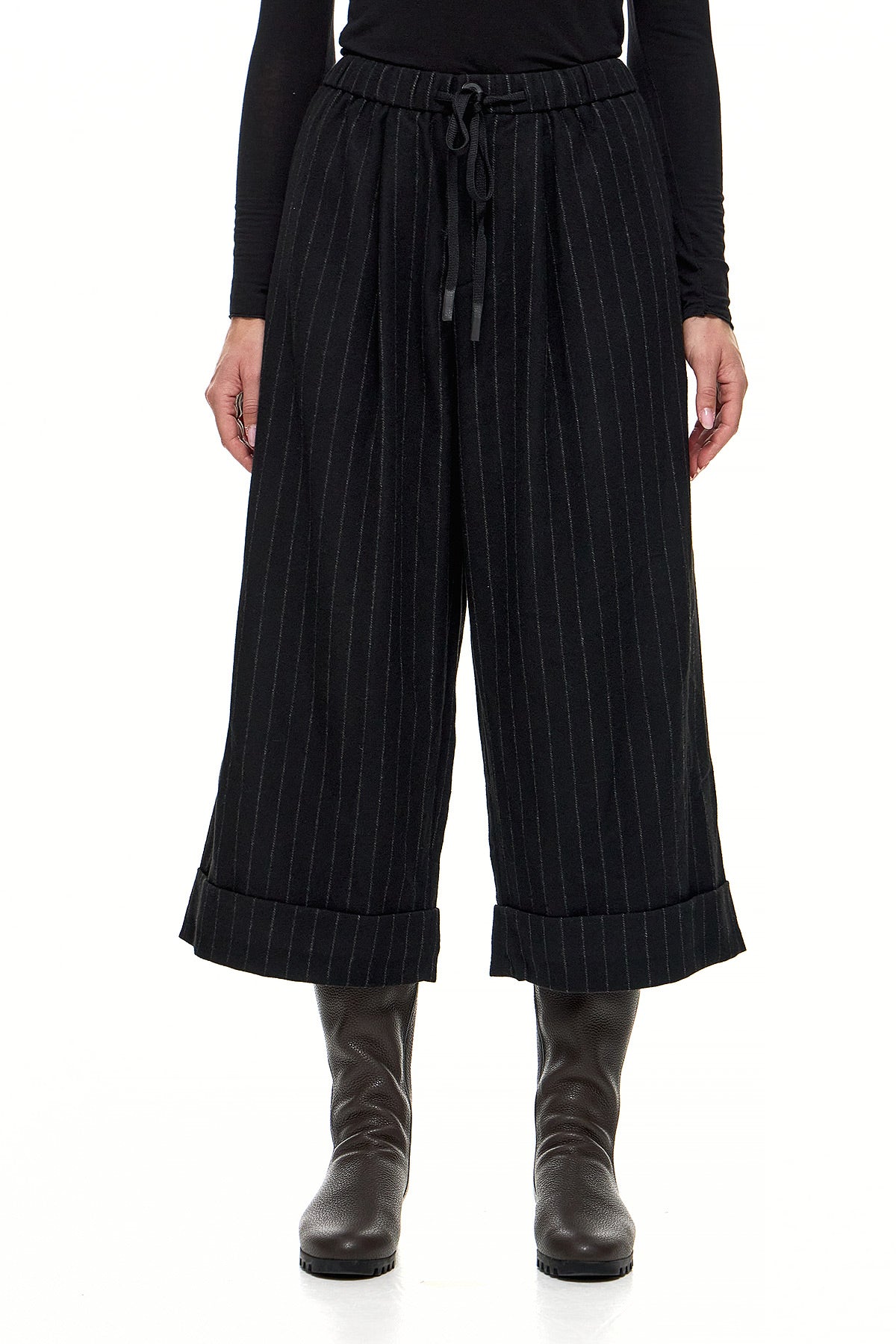 Wendy Trendy Γυναικείο Παντελόνι Arsenis - Μαύρο Ριγέ - Chic & Simple