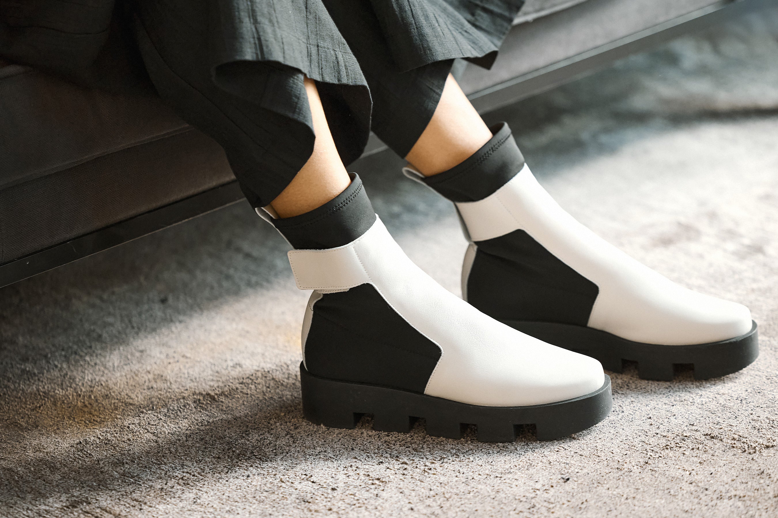 Arche Μπότες Treeck - Άσπρο/Μαύρο - Chic & Simple