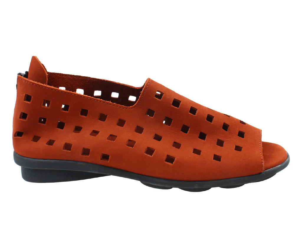 Arche Slip ons με Peep Toe Drick - Πάπρικα - Chic & Simple