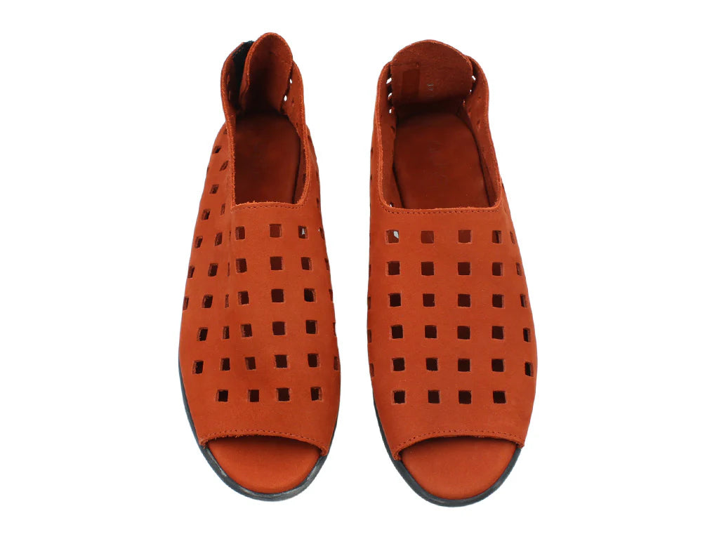 Arche Slip ons με Peep Toe Drick - Πάπρικα - Chic & Simple