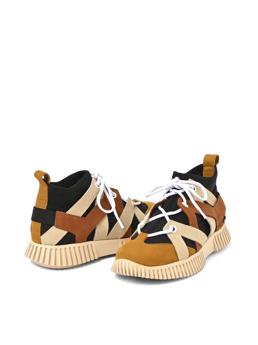 Sneakers Havata - Multicolor Κίτρινο/Μαύρο/Κανελλί/Εκρού - Chic & Simple