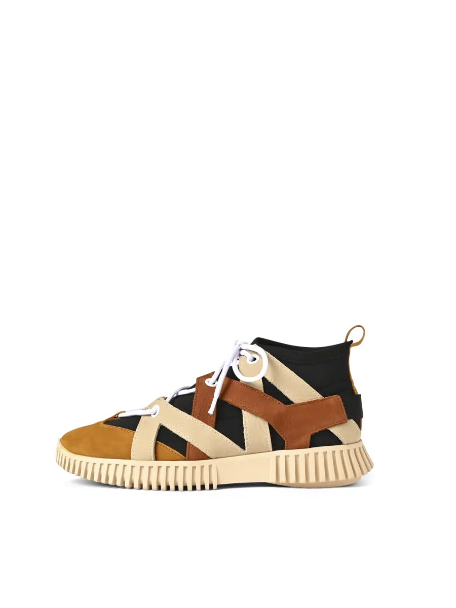 Sneakers Havata - Multicolor Κίτρινο/Μαύρο/Κανελλί/Εκρού - Chic & Simple