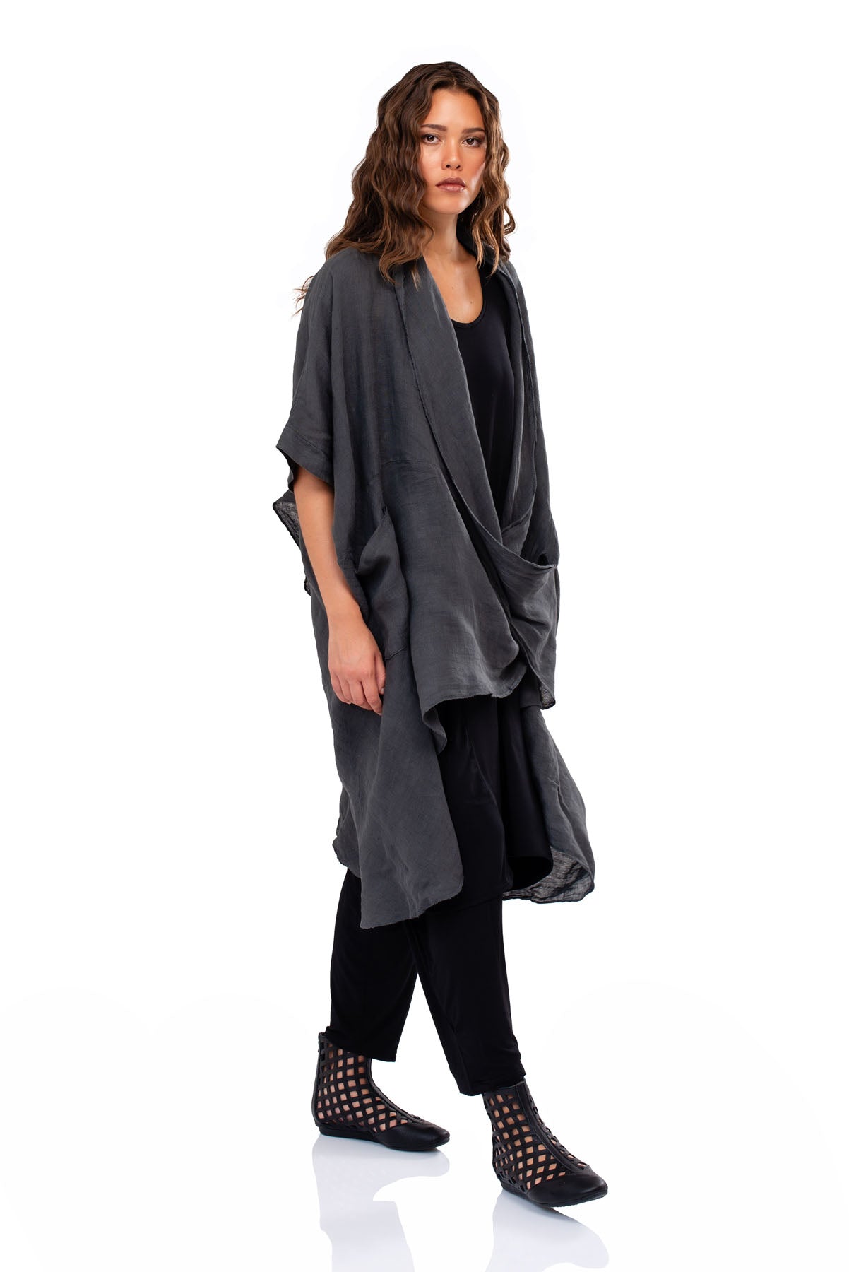 Comfort Style Oversized Μπλούζα Megan - Γκρι Σκούρο Chic & Simple