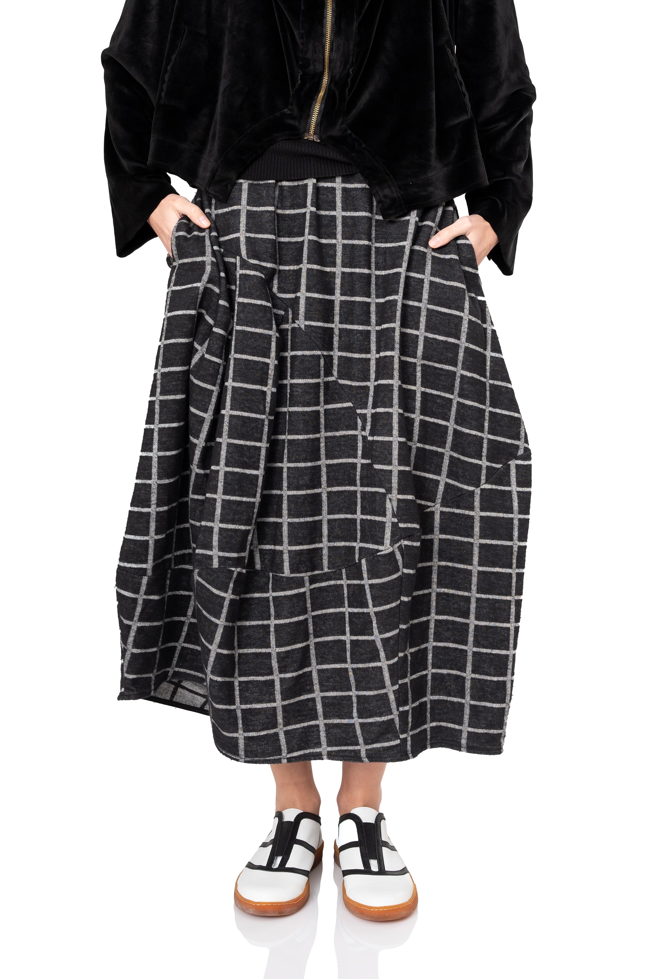 Φούστα Gloria - Μαύρο Καρό - Chic & Simple