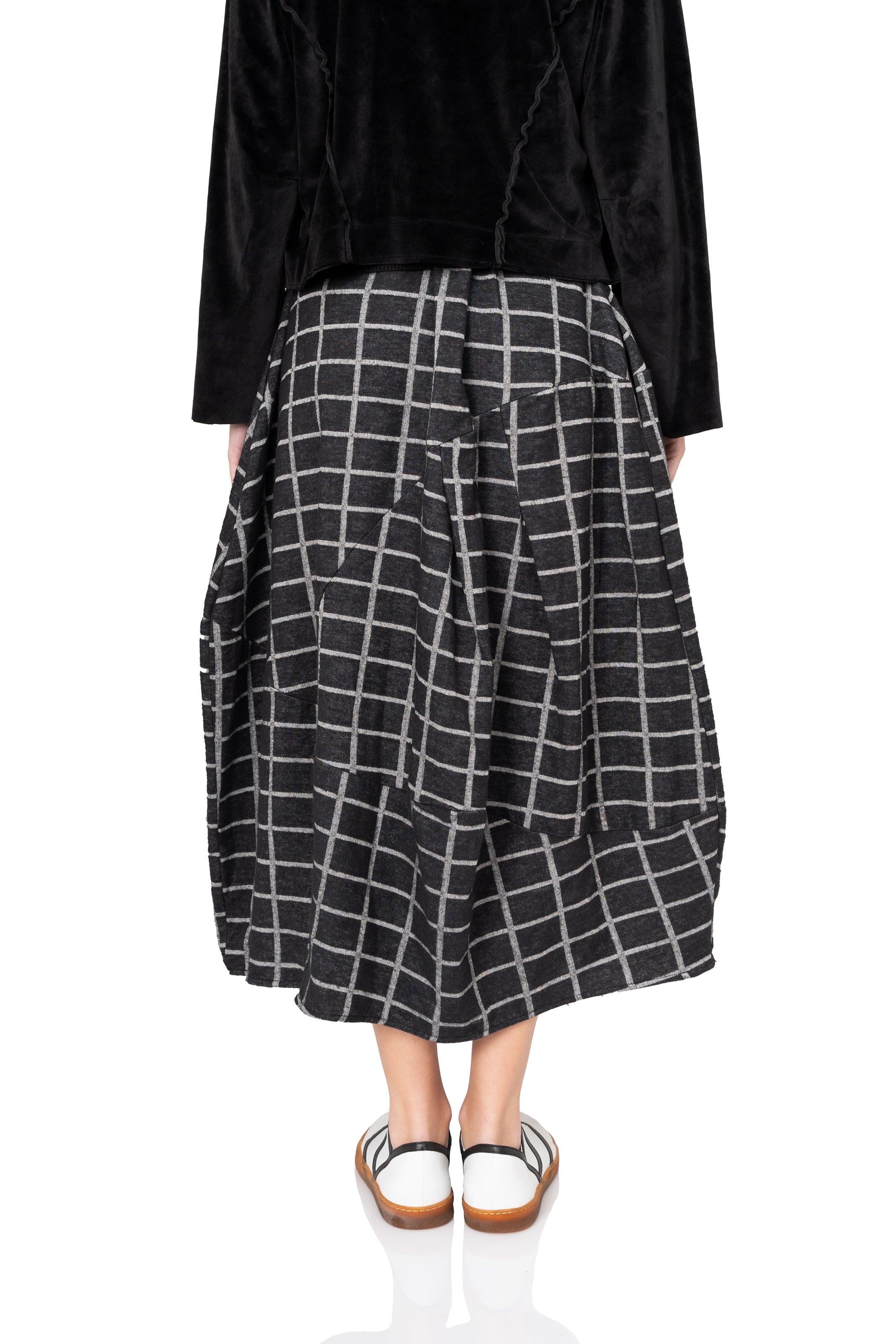 Φούστα Gloria - Μαύρο Καρό - Chic & Simple