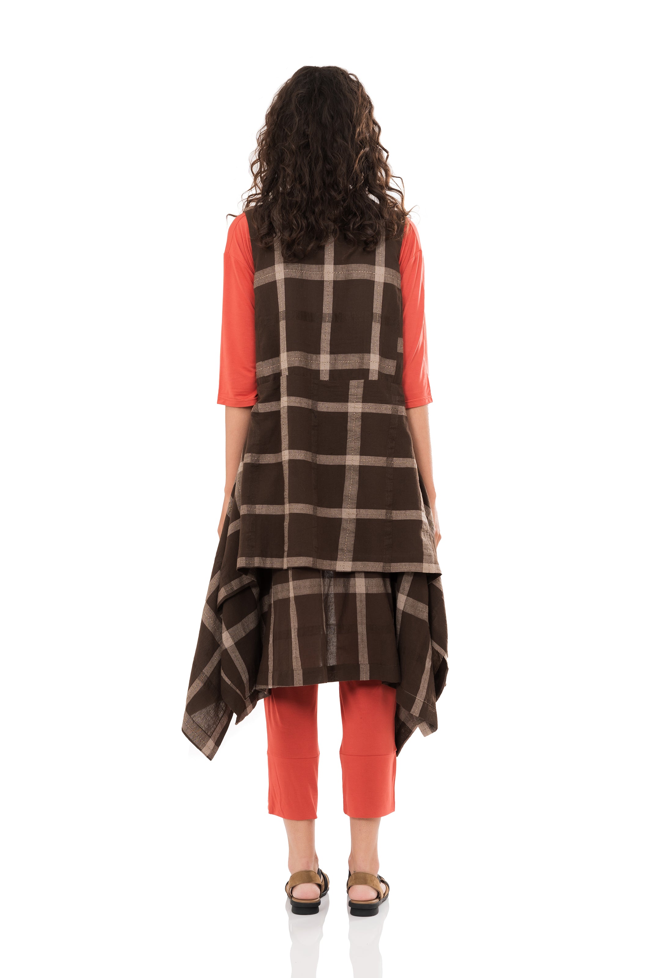 Chic & Simple Γιλέκο Fancy - Καφέ Καρό