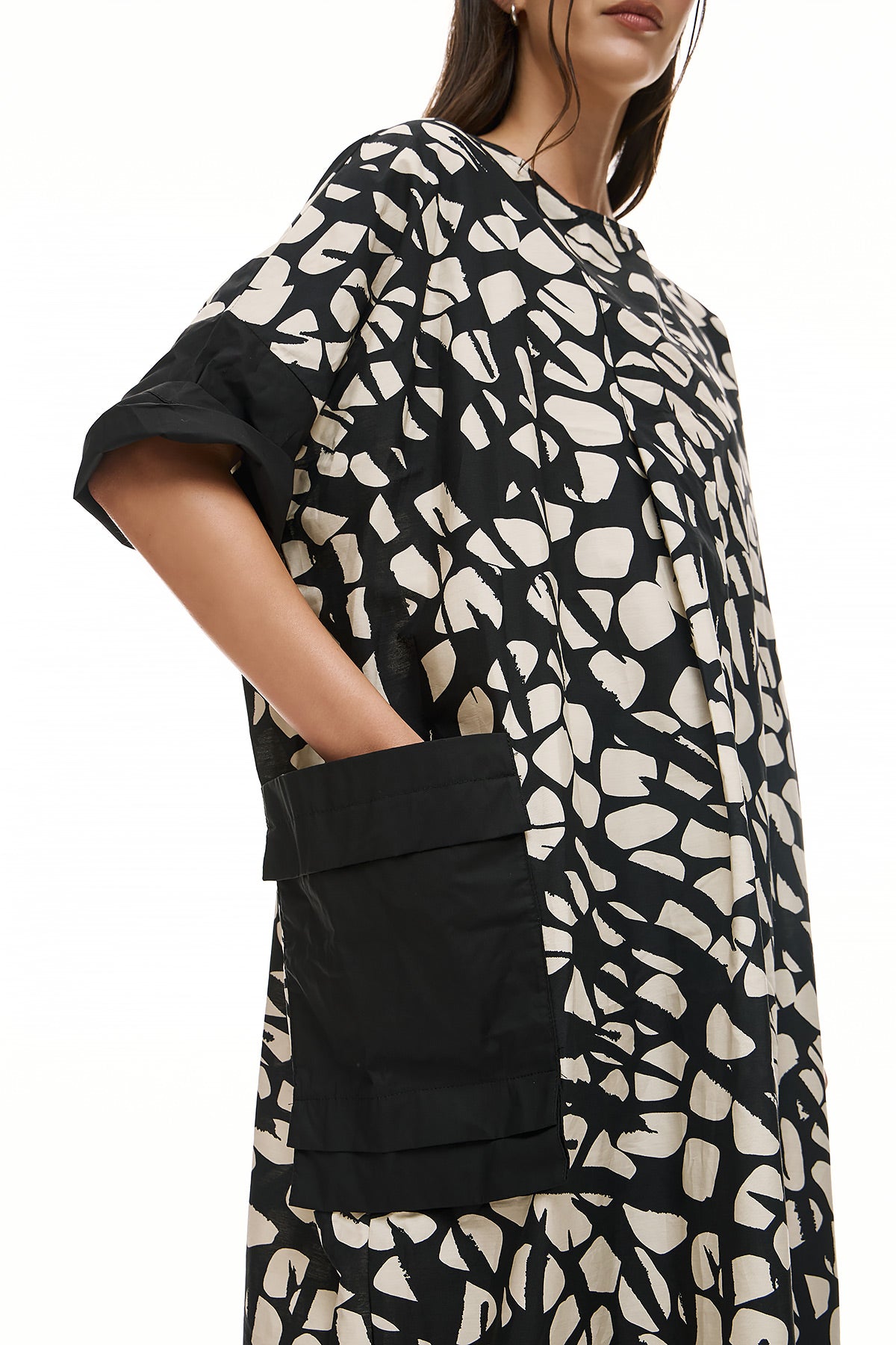 Chic & Simple Γυναικείο Φόρεμα Adelina - Μαύρο/Βανίλια