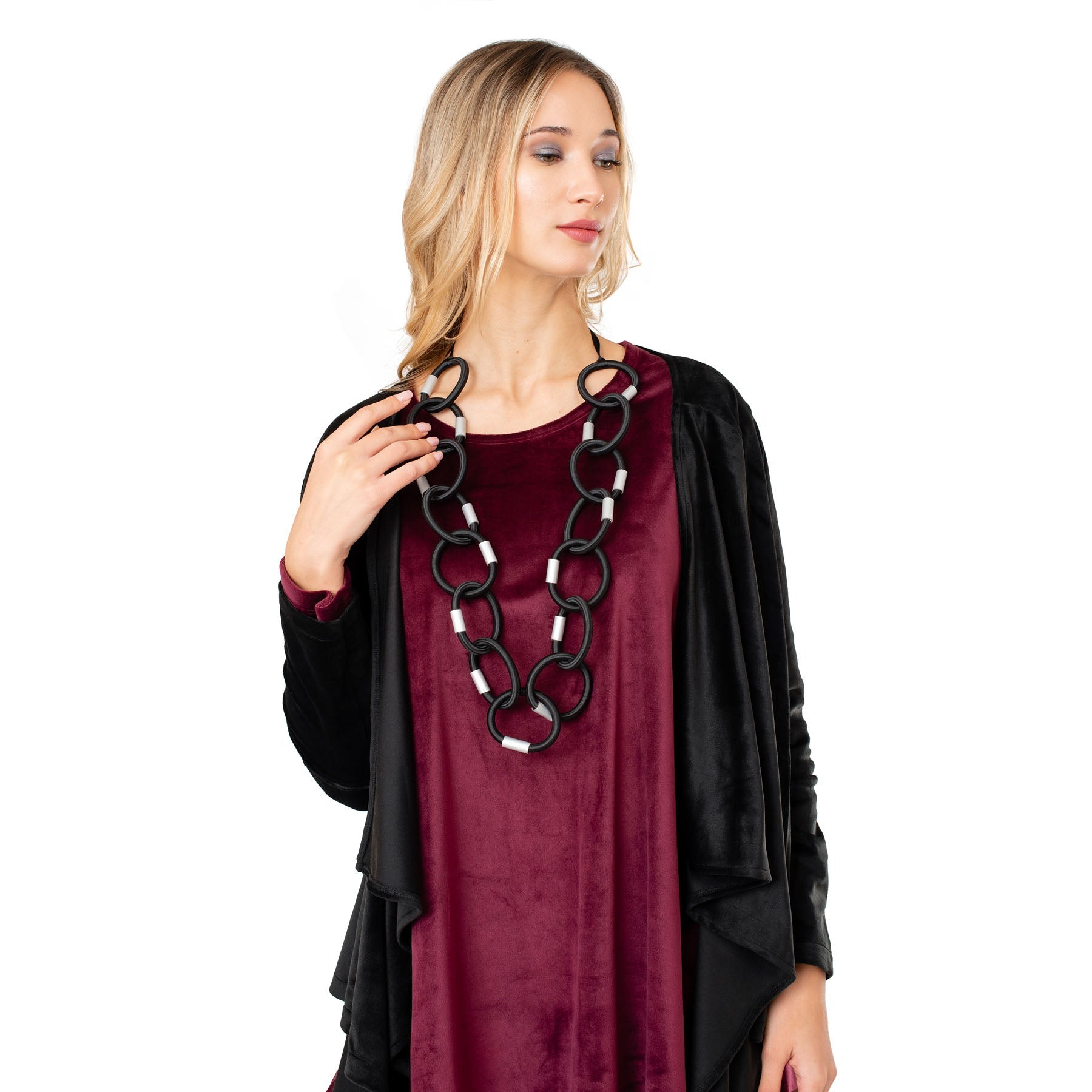 Chic & Simple Ken Design Κολιέ Chain Reaction - Μαύρο