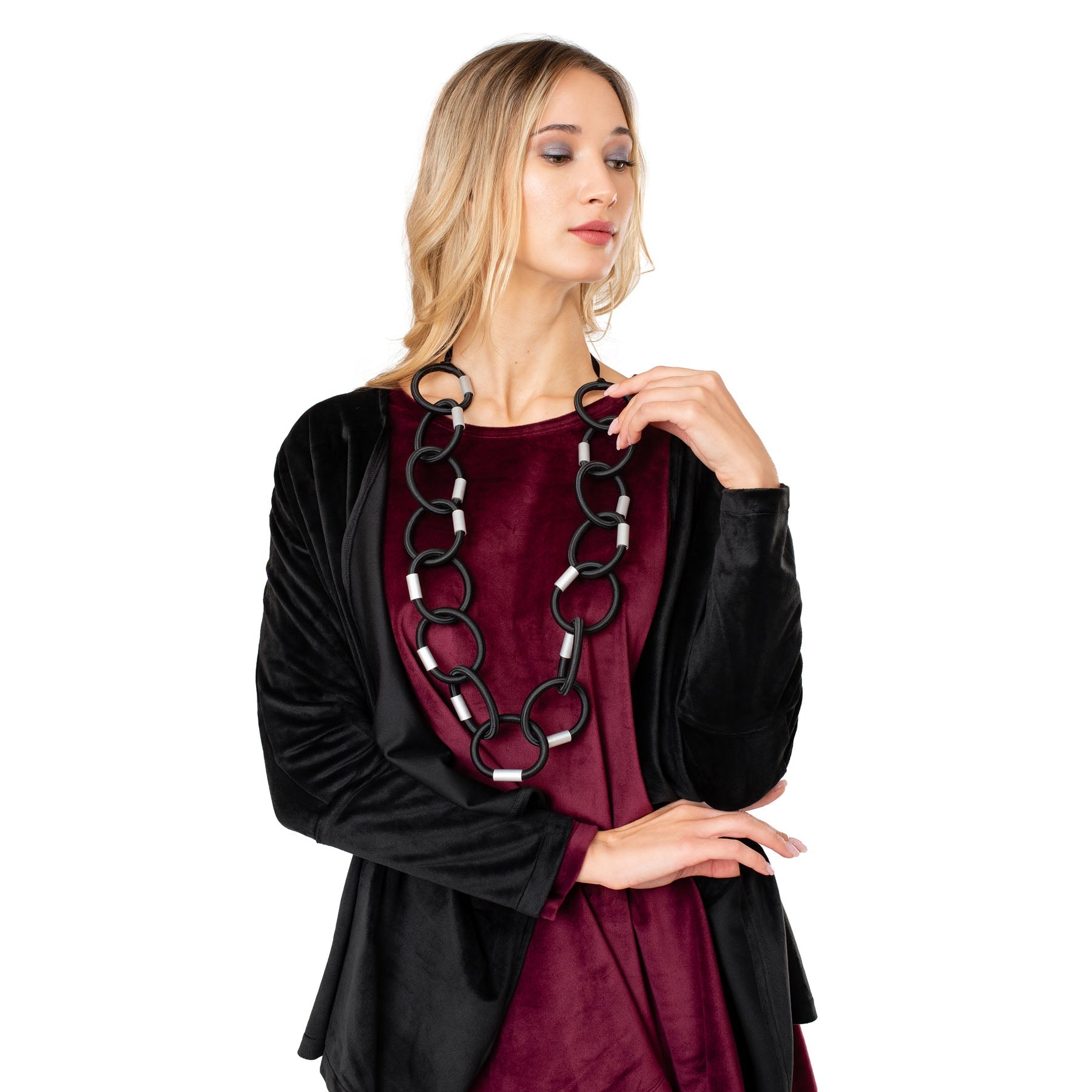Chic & Simple Ken Design Κολιέ Chain Reaction - Μαύρο