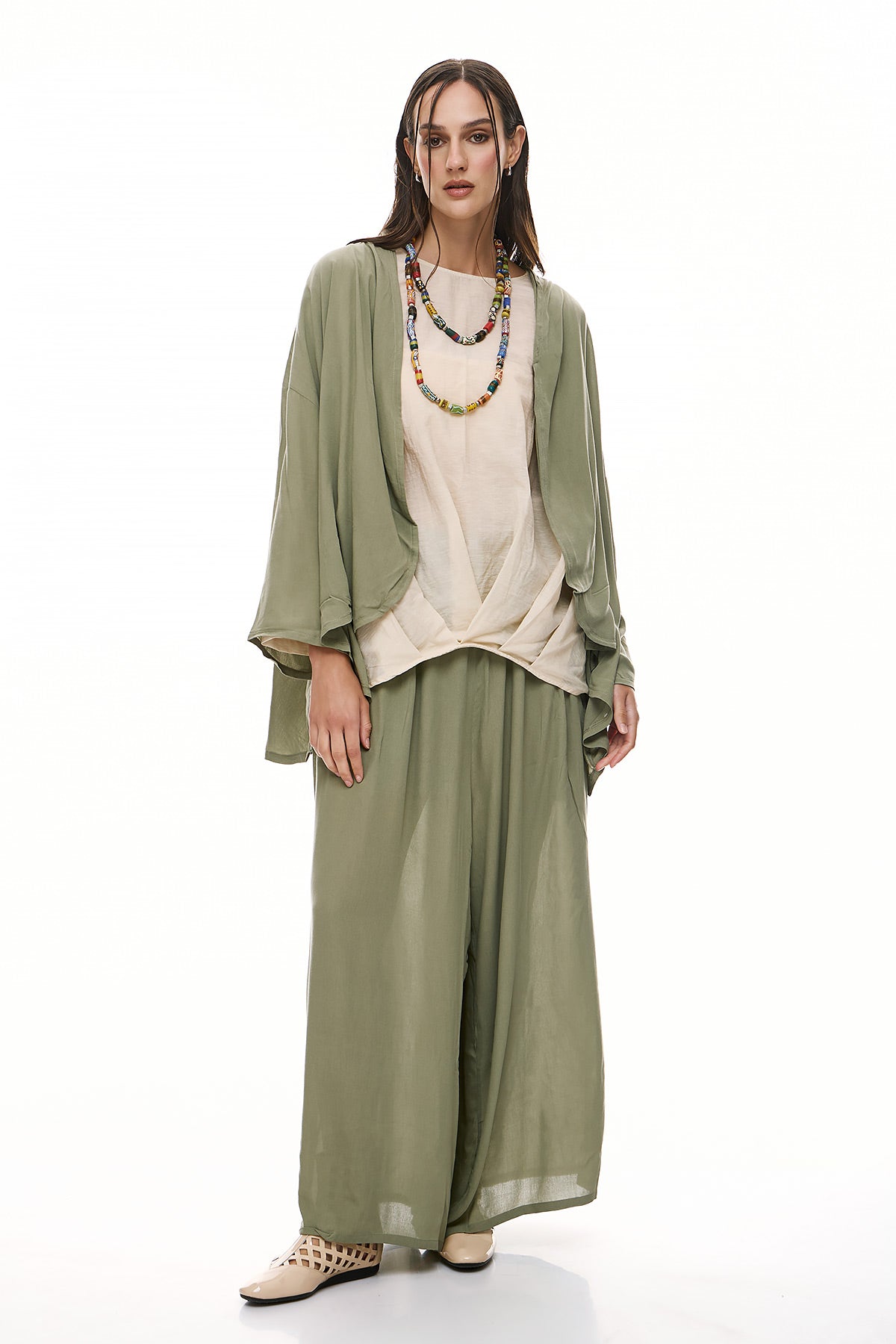 Συνδυασμός με Μπολερό και Παντελόνα Chic & Simple - Ανοιχτό Χακί