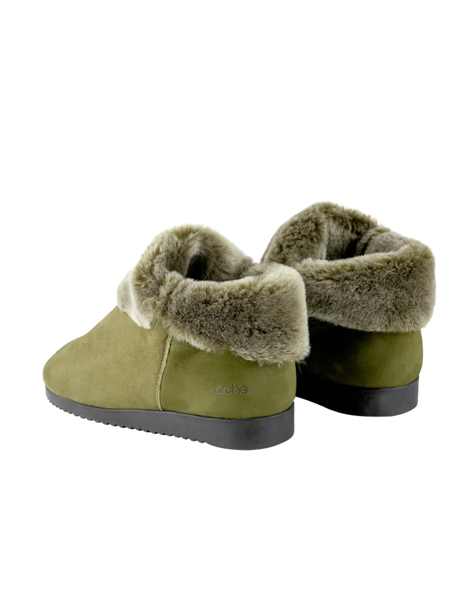 Μποτάκια Baosha -sheepskin leather green_kika