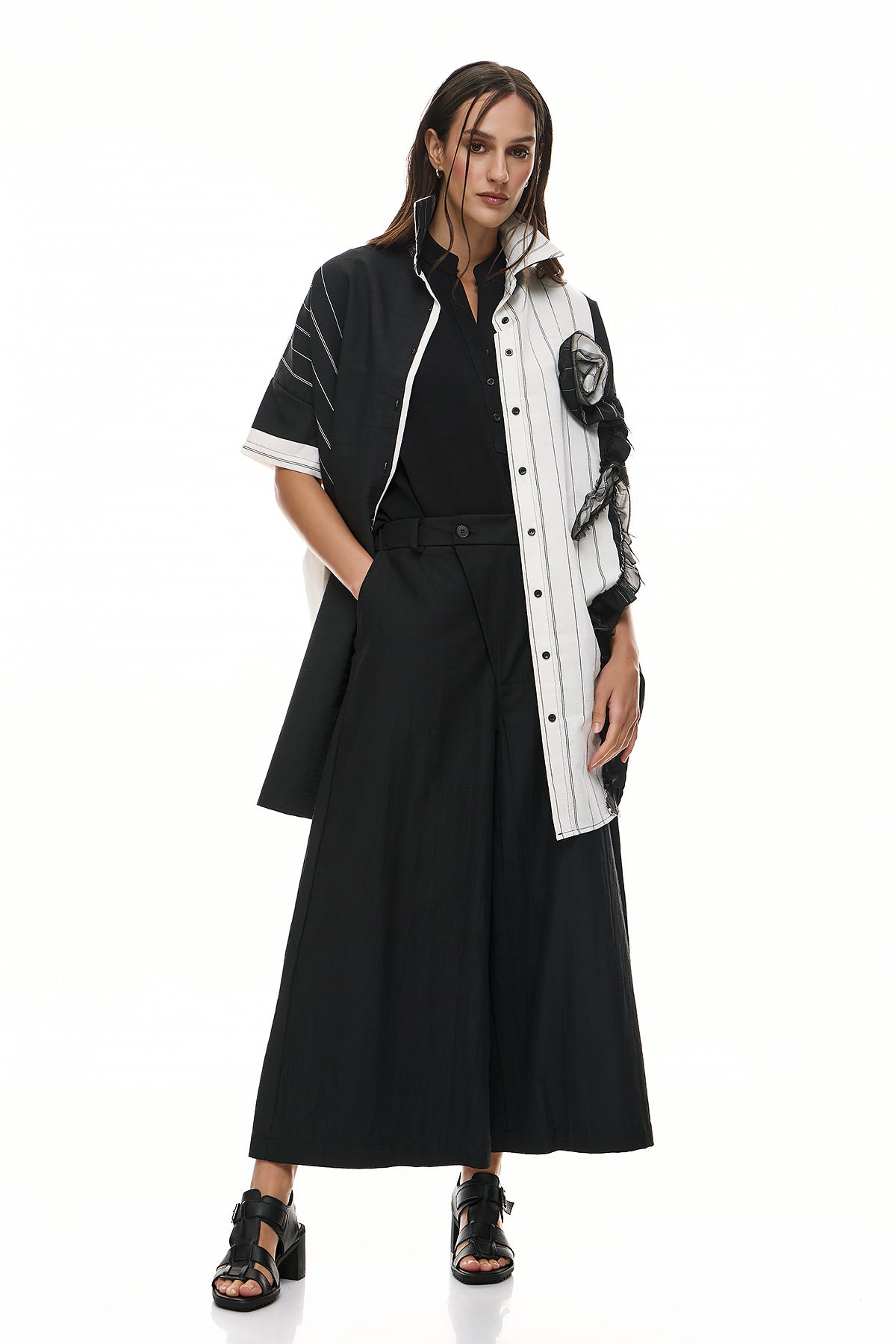 Wendy Trendy Γυναικεία Ζακέτα Adele - Μαύρο/Εκρού