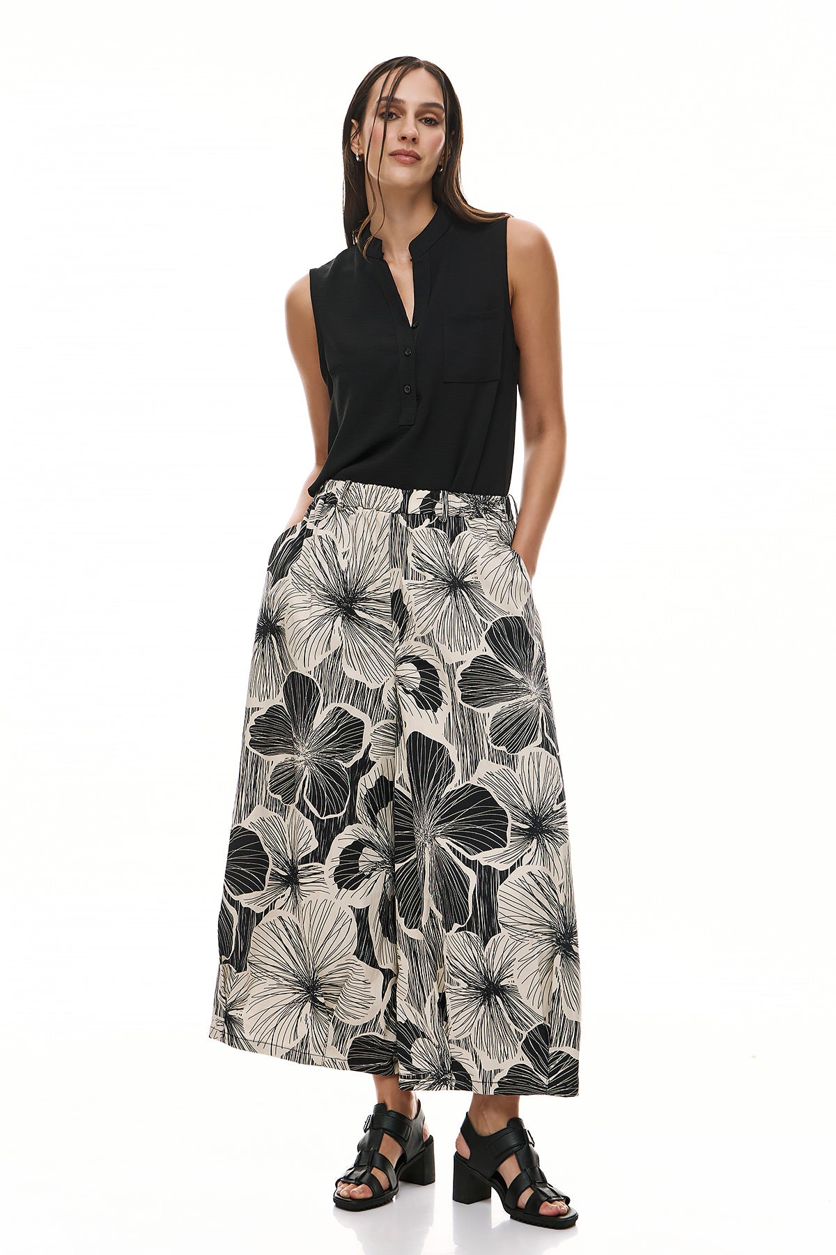 Wendy Trendy Γυναικείο Παντελόνι Dorothy - Μαύρο/Βανίλια