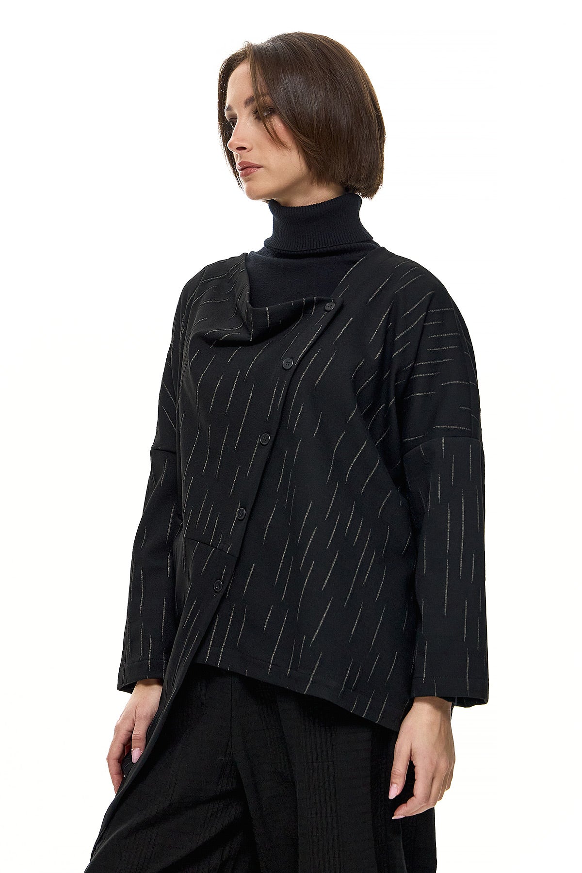 Wendy Trendy - Γυναικείο Σακάκι Άννα - Μαύρο - Chic & Simple