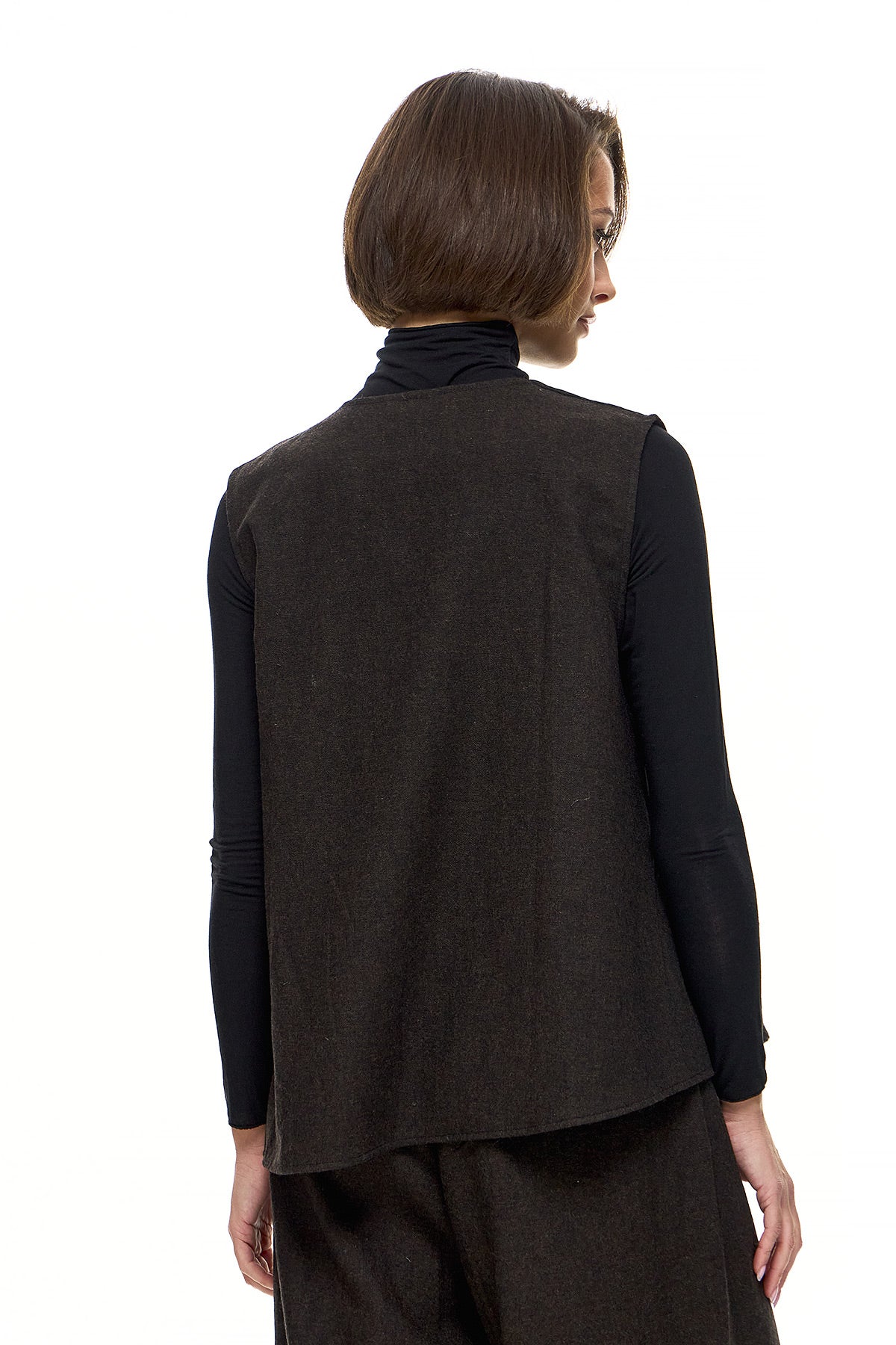 Wendy Trendy Γυναικείο Γιλέκο Persa - Σκούρο Καφέ - Chic & Simple