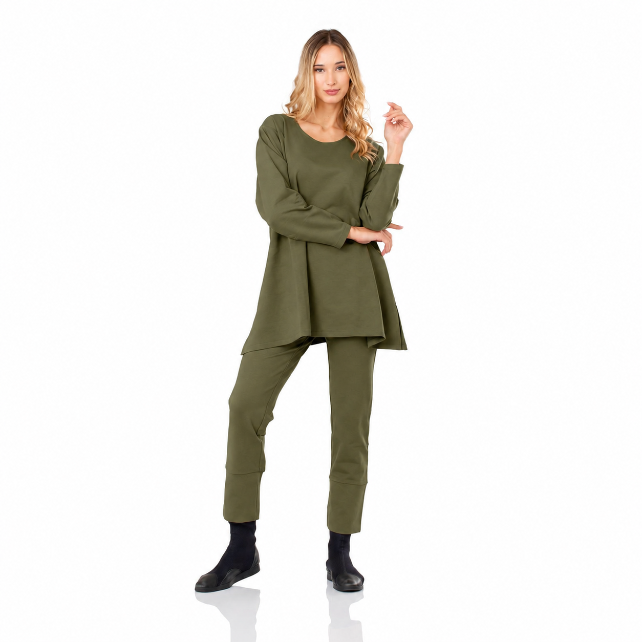 Anna Blouse and Karla Capri Pants Khaki