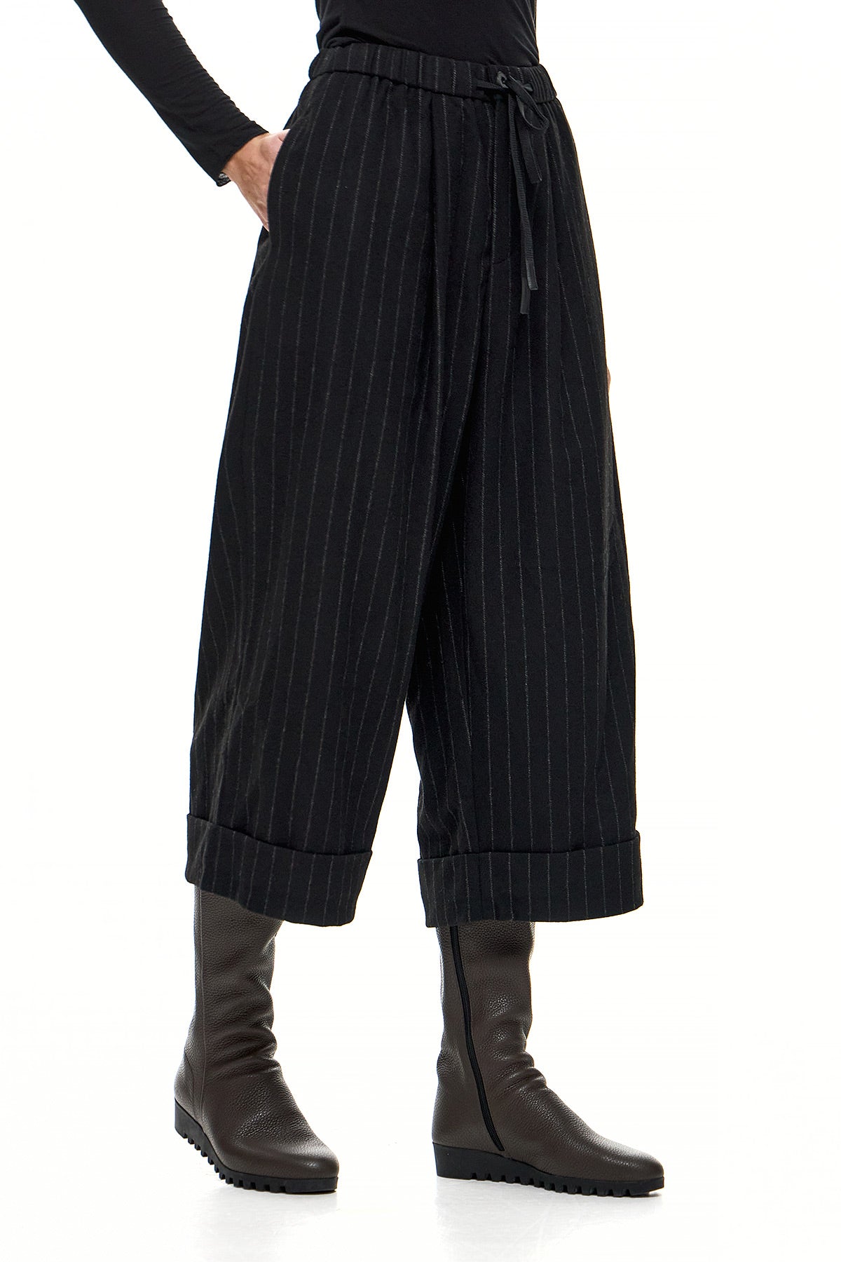 Wendy Trendy Γυναικείο Παντελόνι Arsenis - Μαύρο Ριγέ - Chic & Simple
