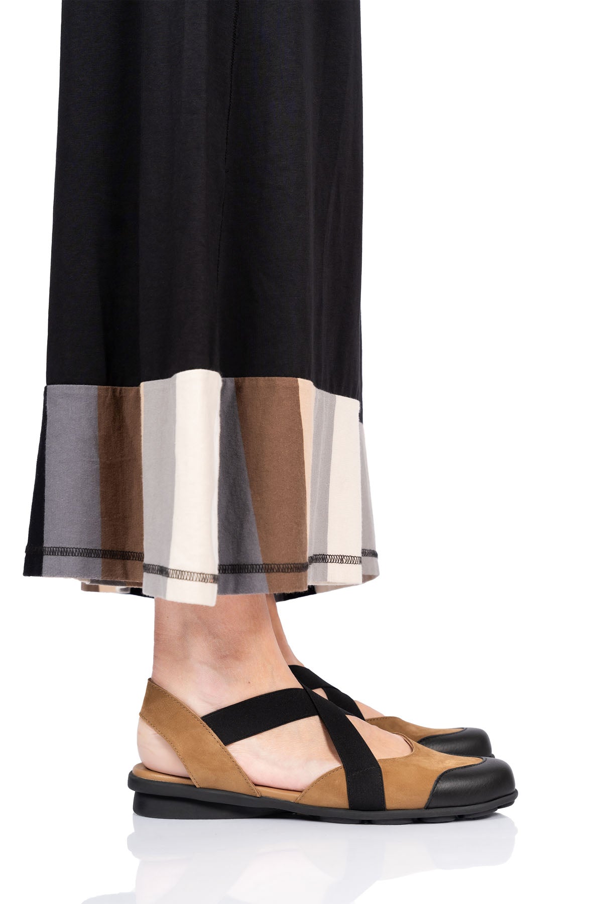 Arche Denobi Crossover Ballerinas - Tan and Black - Chic & Simple