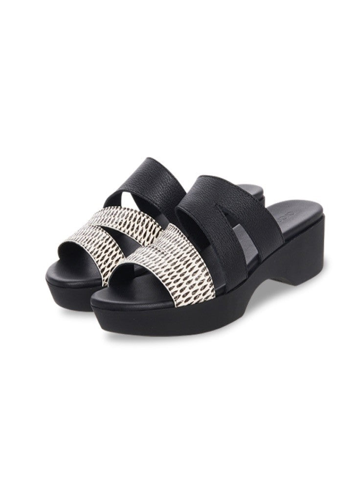 Chic & Simple Arche Flatofrm Slippers Kimick - Black Wack