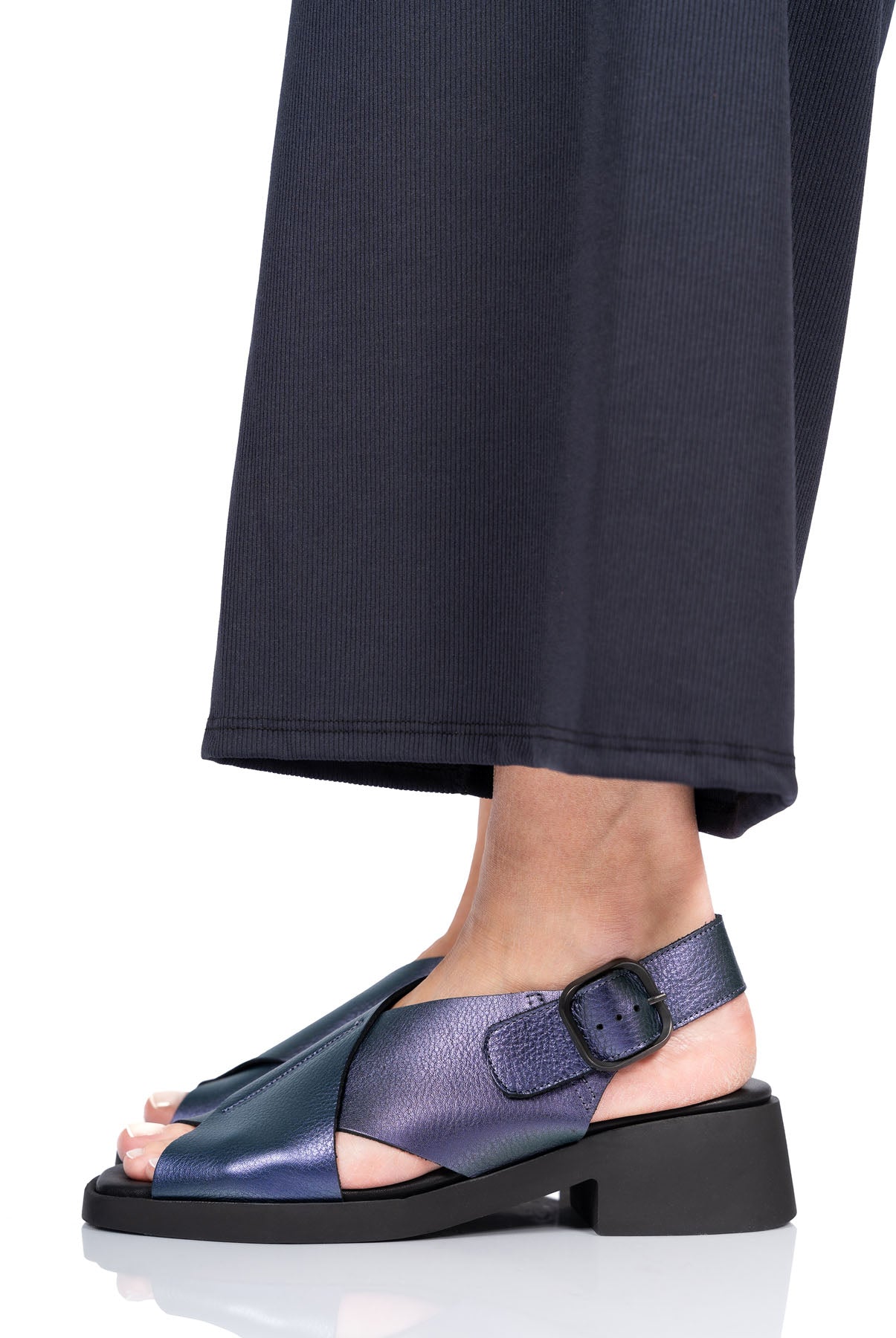 Arche Taymys Crossover Sandals - Metallic Dark Blue - Chic & Simple