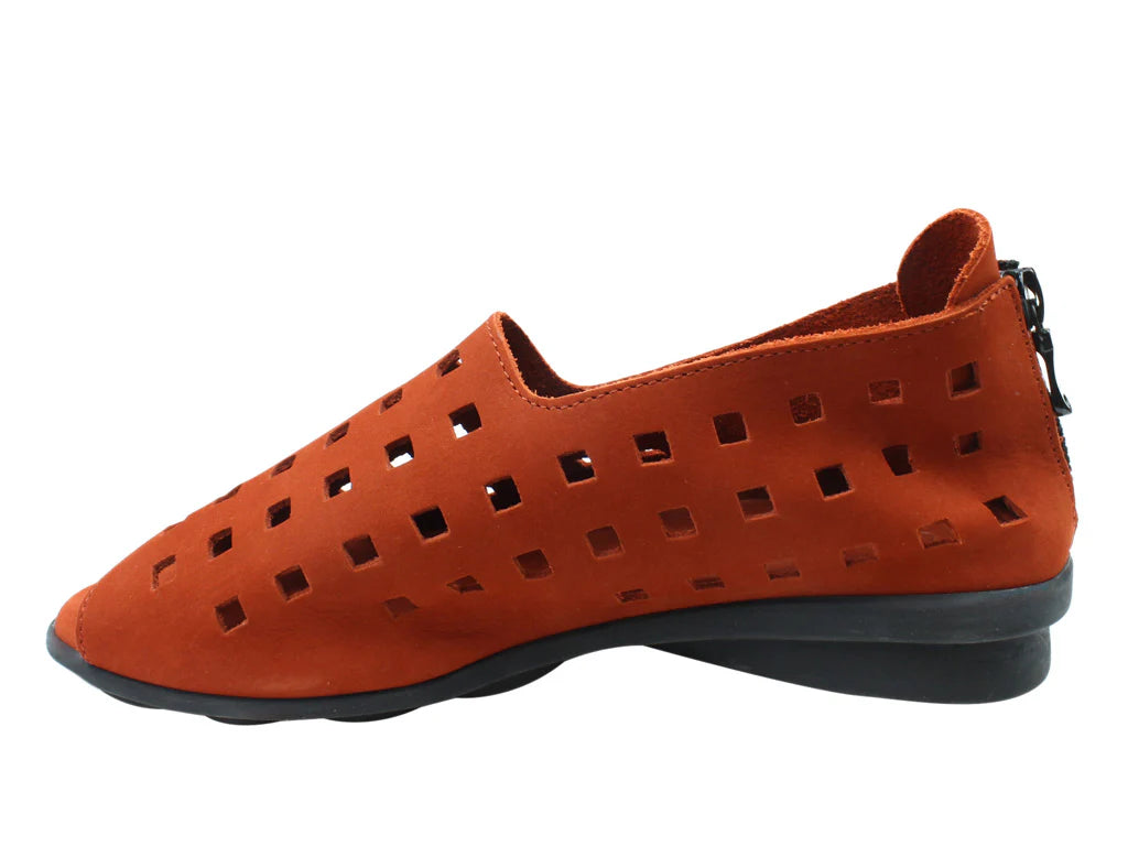 Arche Slip ons with Peep Toe Drick - Paprika - Chic & Simple