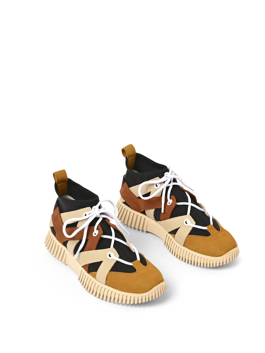 Sneakers Havata - Multicolor Κίτρινο/Μαύρο/Κανελλί/Εκρού - Chic & Simple 