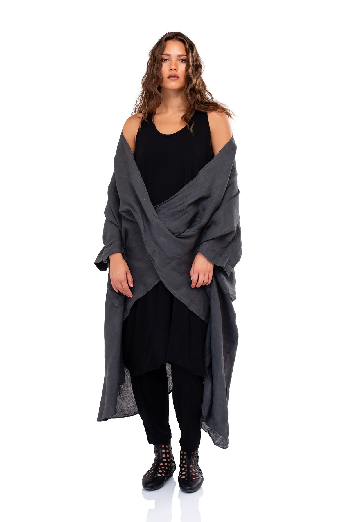 Comfort Style Oversized Μπλούζα Megan - Γκρι Σκούρο Chic & Simple 