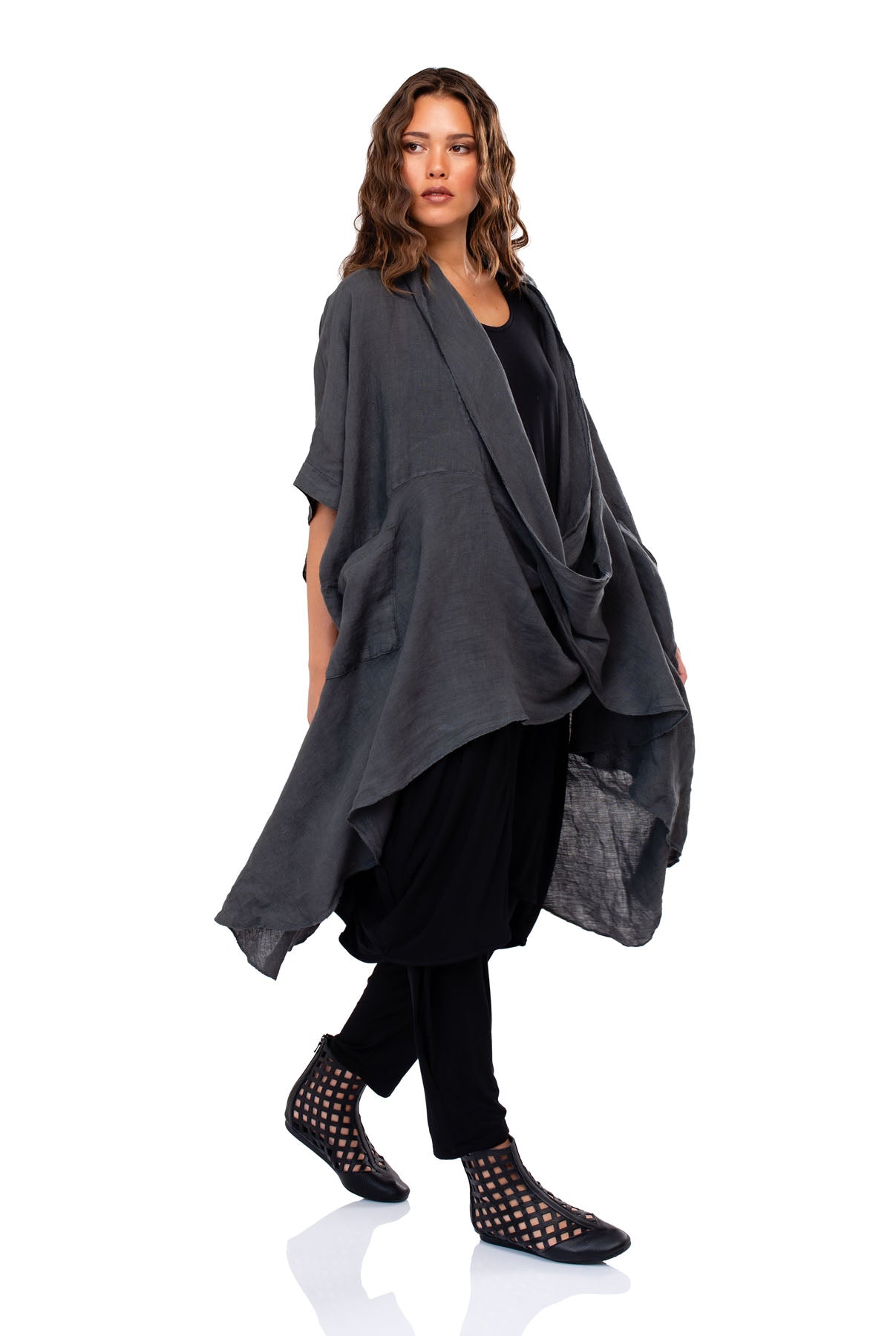 Comfort Style Oversized Μπλούζα Megan - Γκρι Σκούρο Chic & Simple 