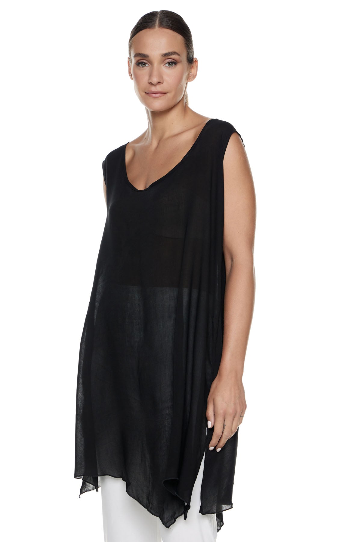 Chic & Simple Mirella T-shirt - Black Gauze