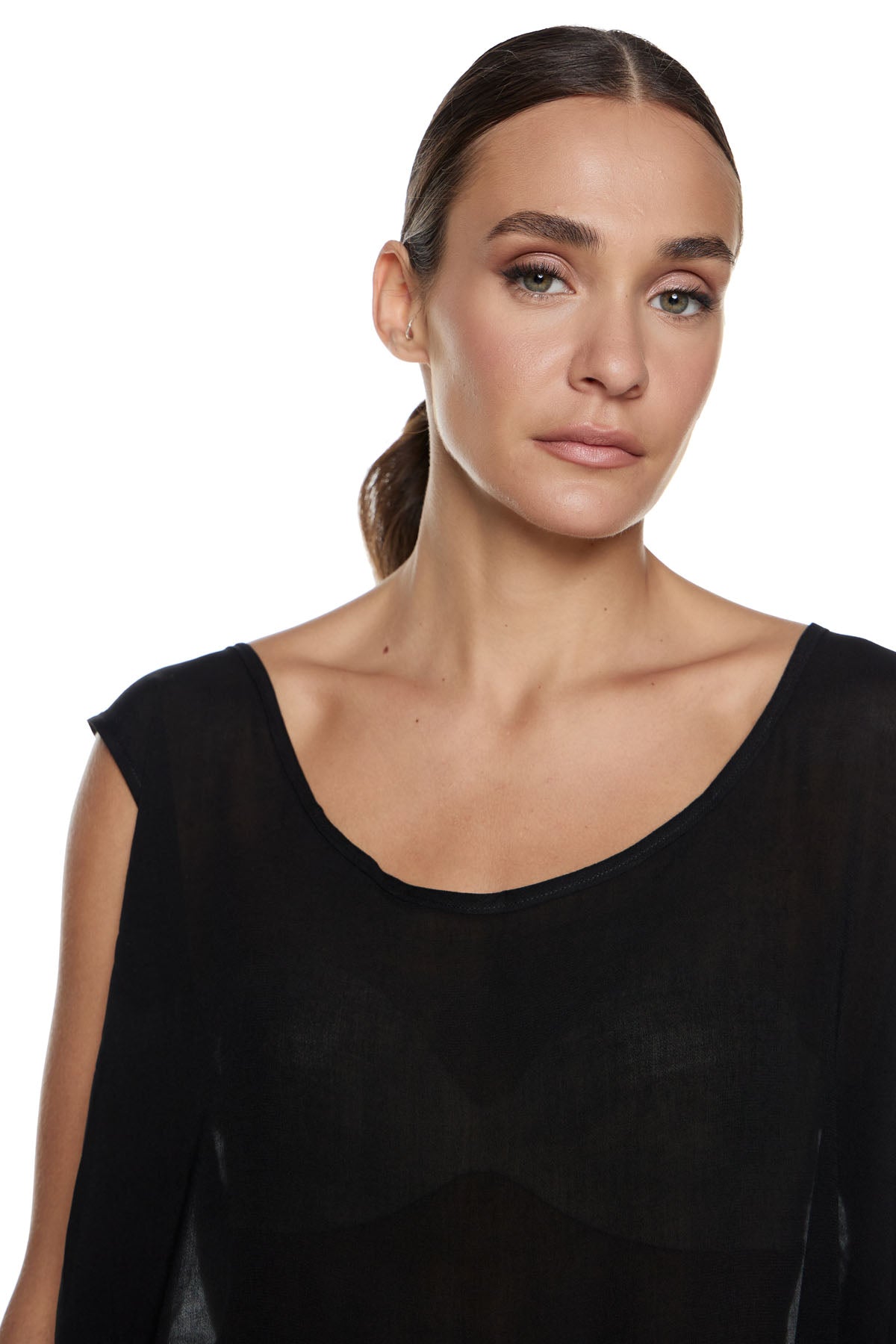 Chic & Simple Mirella T-shirt - Black Gauze