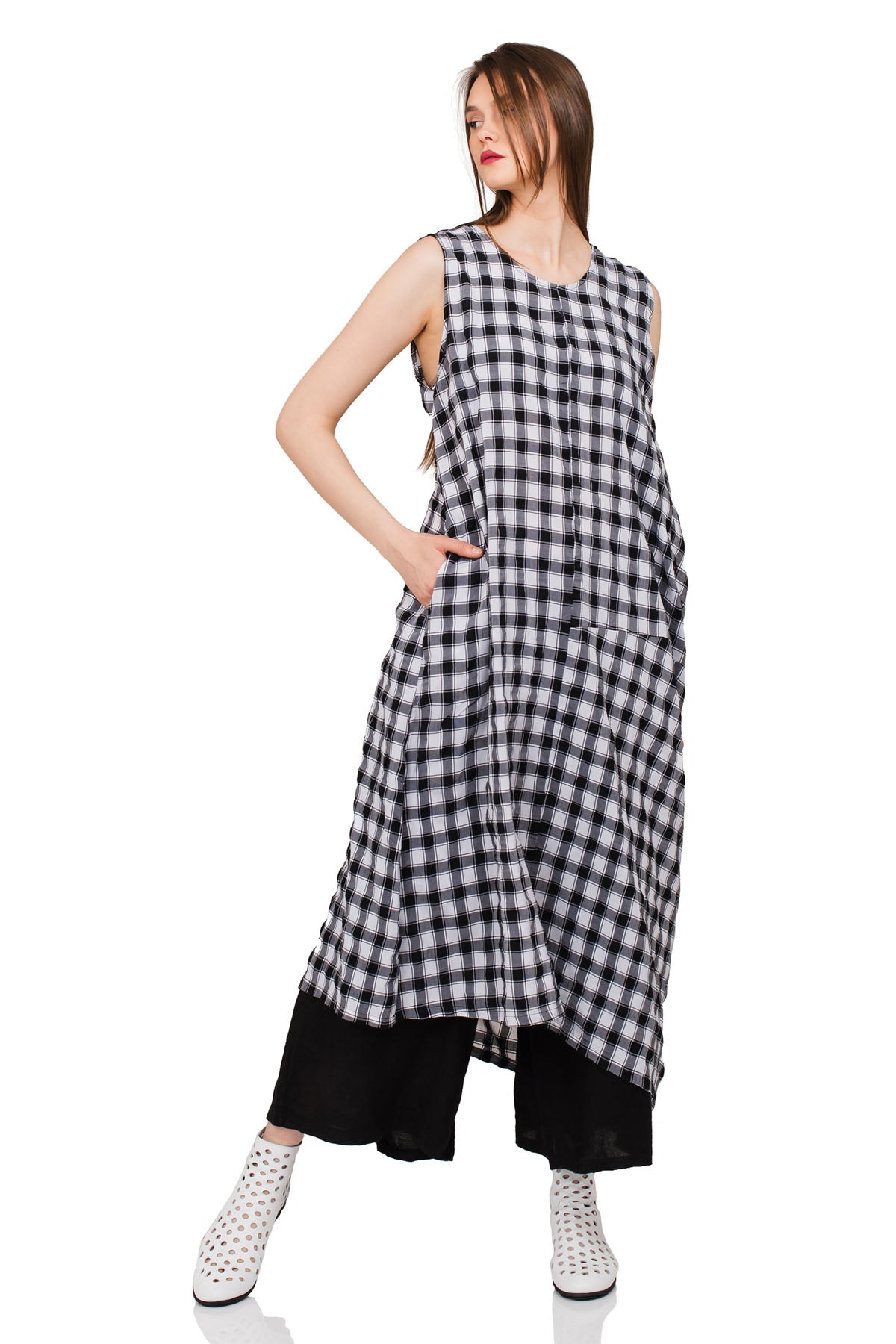 Chic & Simple Kali Dress - Black and White Check