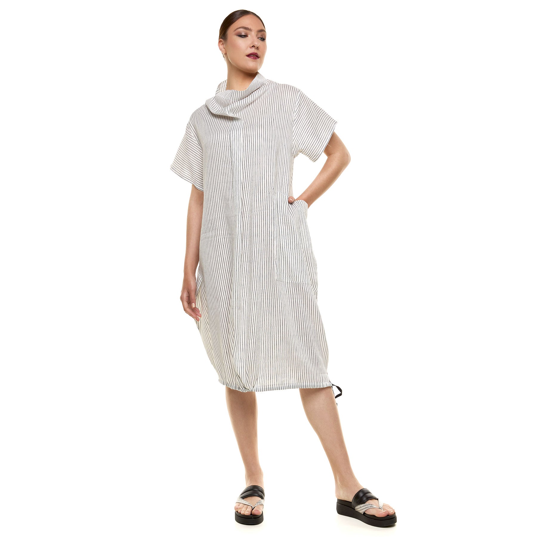 Chic & Simple Myrtle Dress - White Striped