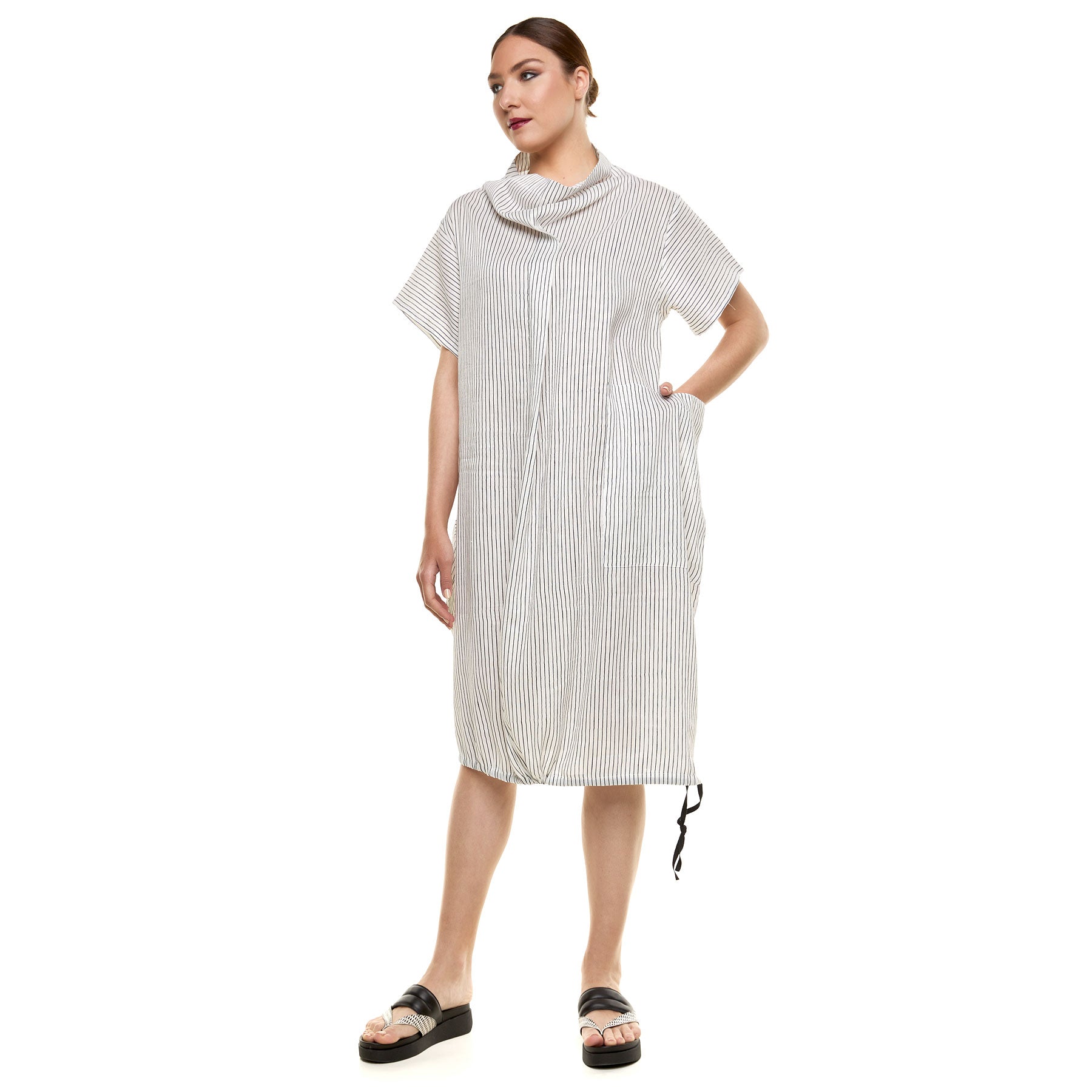 Chic & Simple Myrtle Dress - White Striped