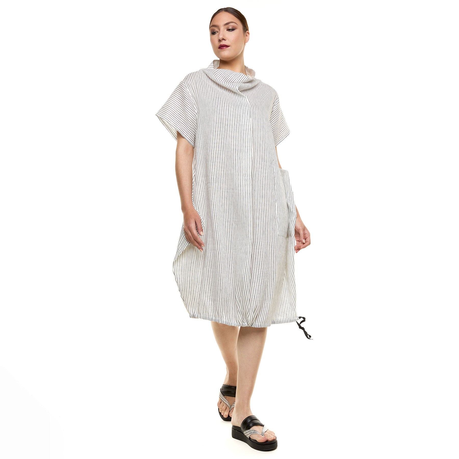 Chic & Simple Myrtle Dress - White Striped