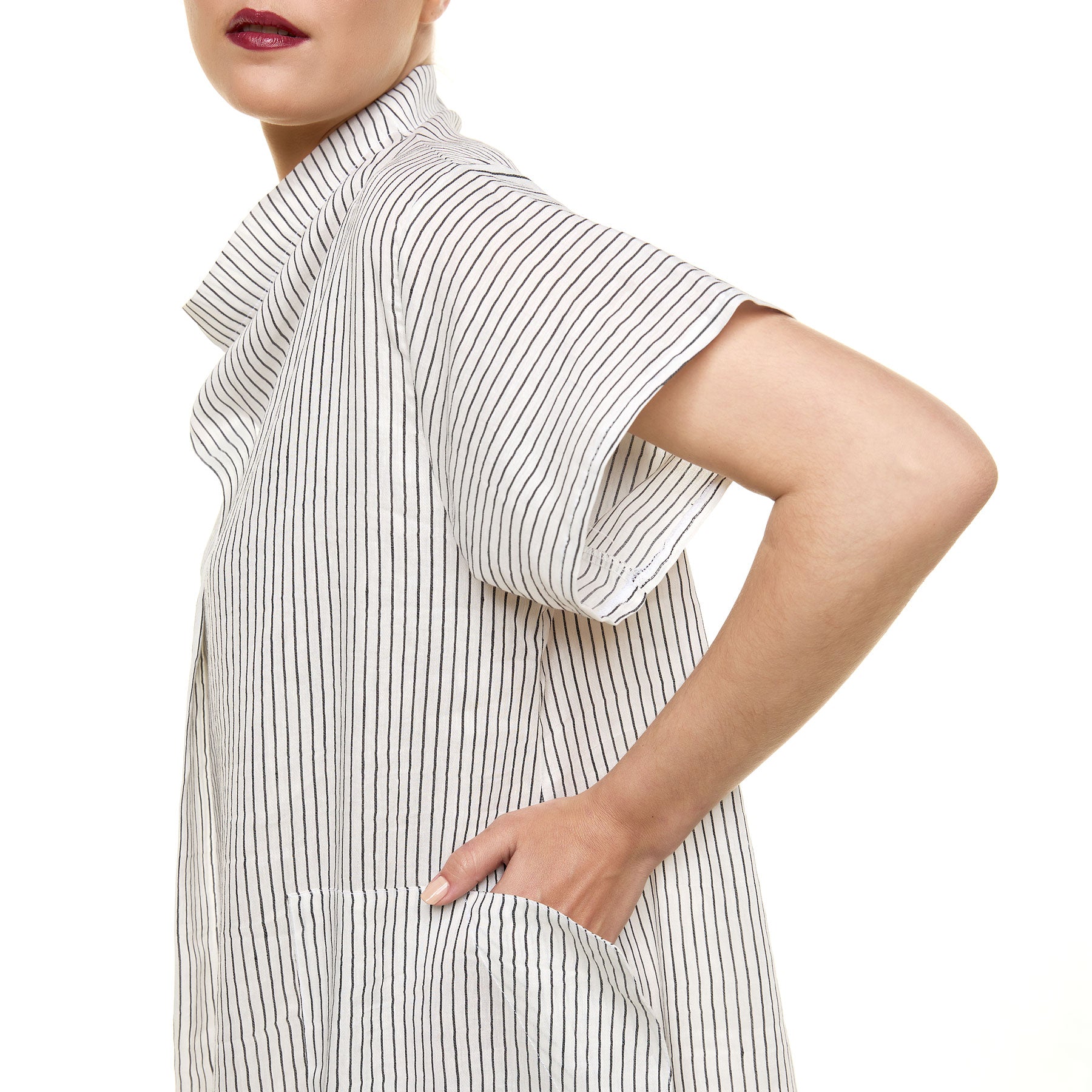 Chic & Simple Myrtle Dress - White Striped