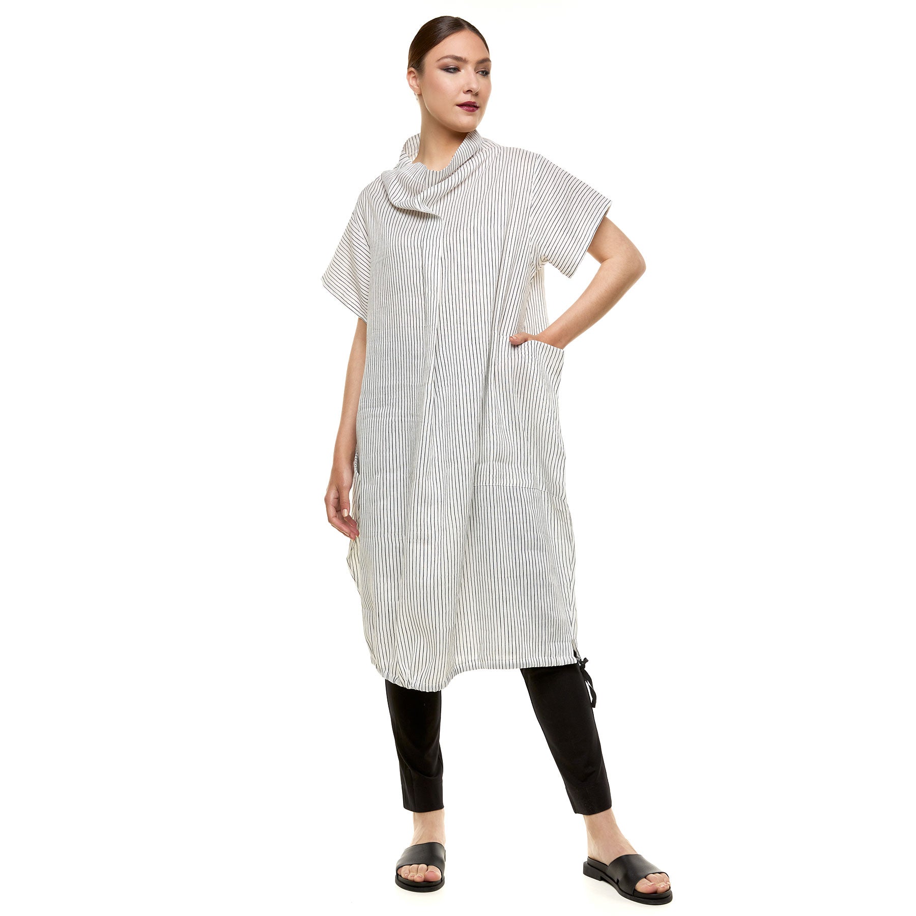 Chic & Simple Myrtle Dress - White Striped