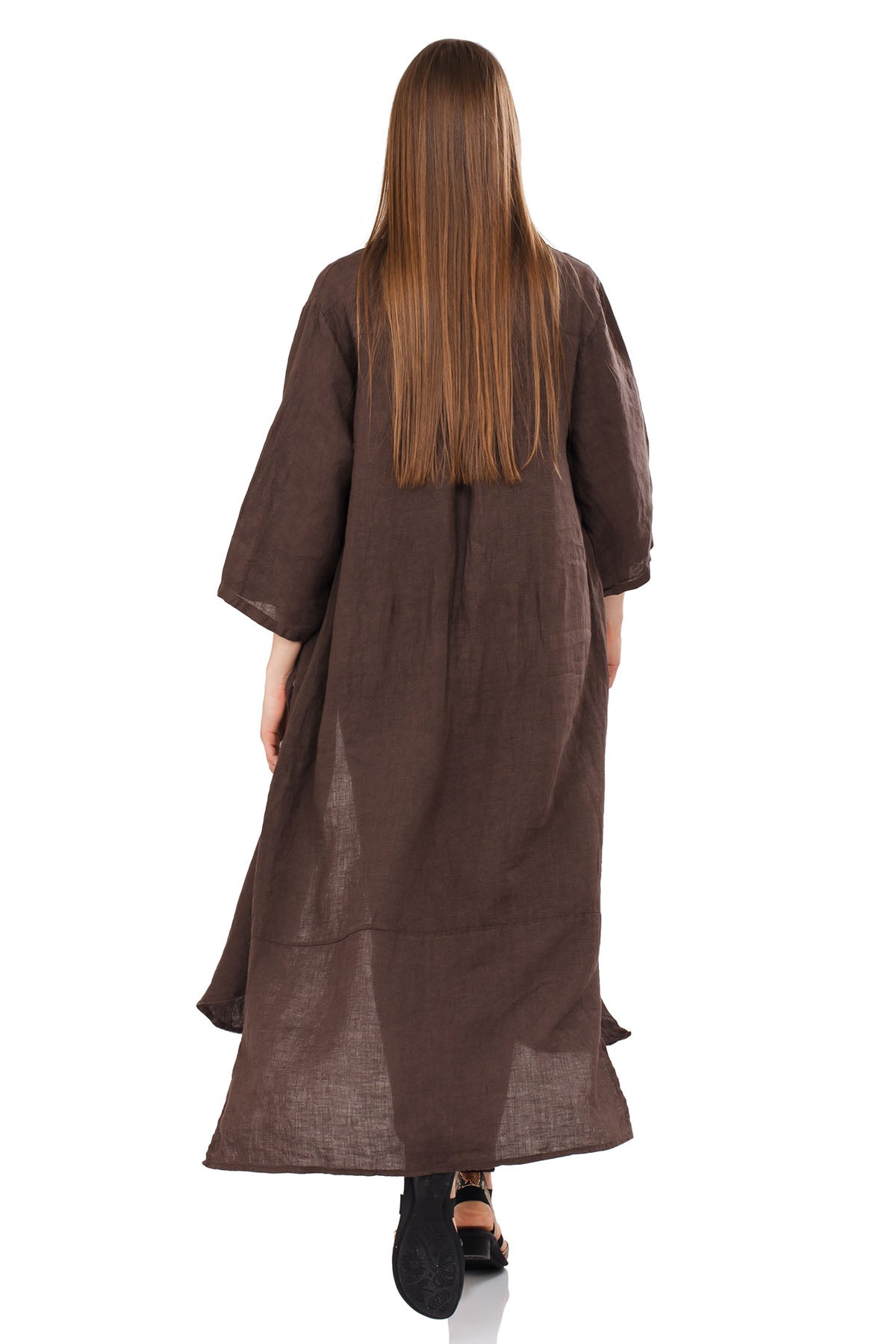 Chic & Simple Polla Blouse Dress - Dark Brown