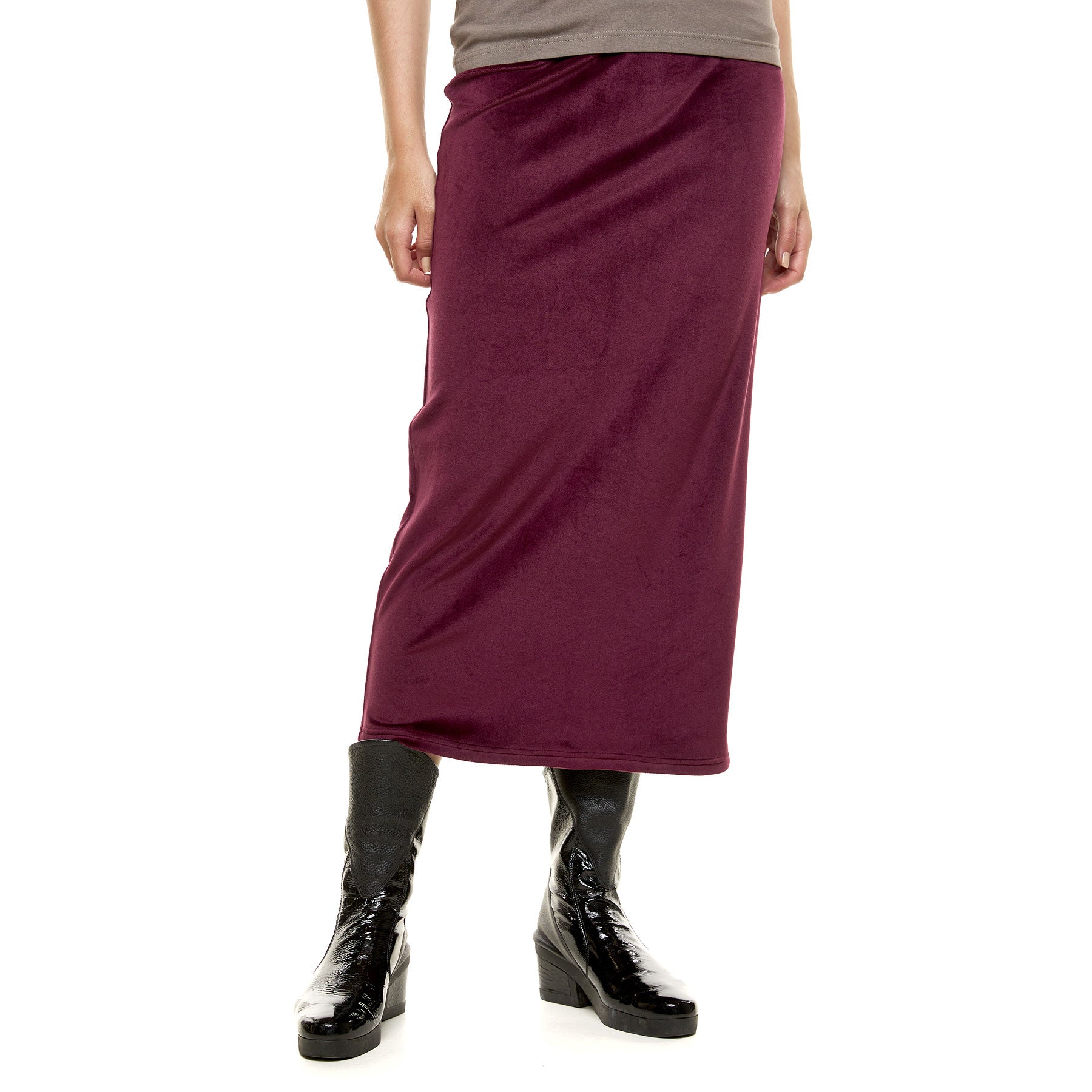 Chic & Simple Mary Midi Skirt - Burgundy