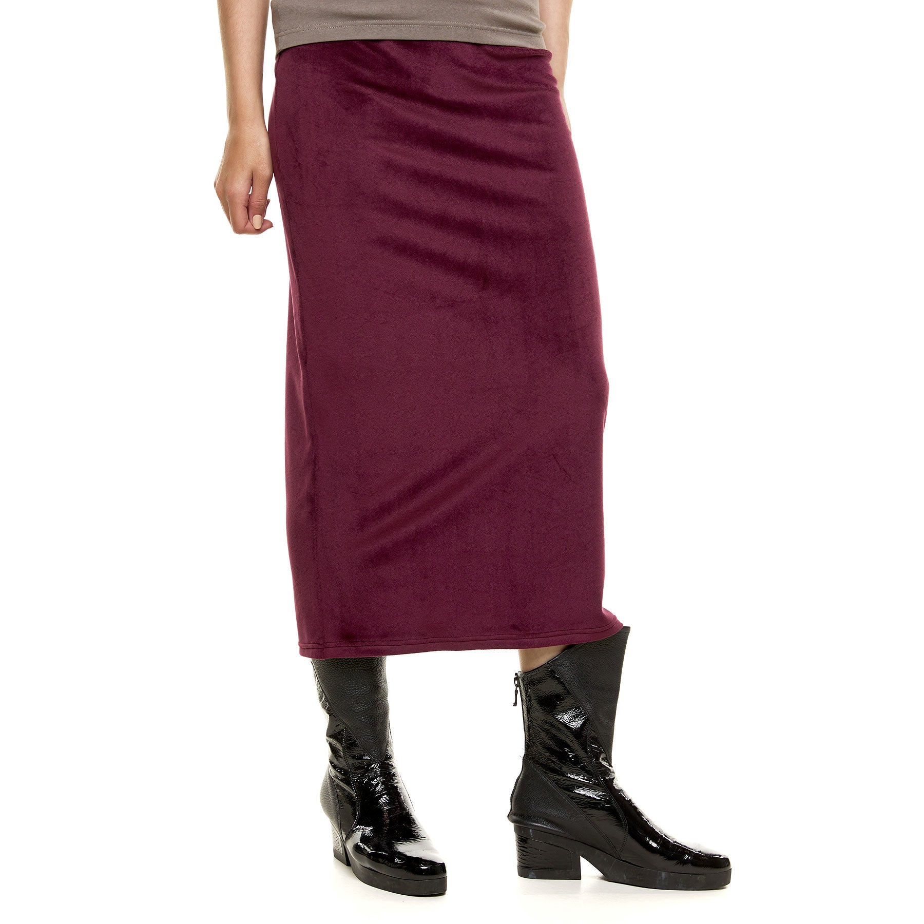 Chic & Simple Mary Midi Skirt - Burgundy