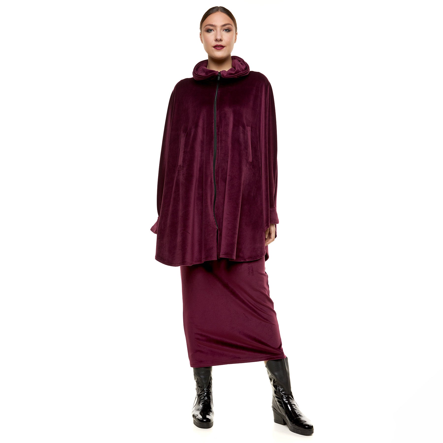 Chic & Simple Mary Midi Skirt - Burgundy