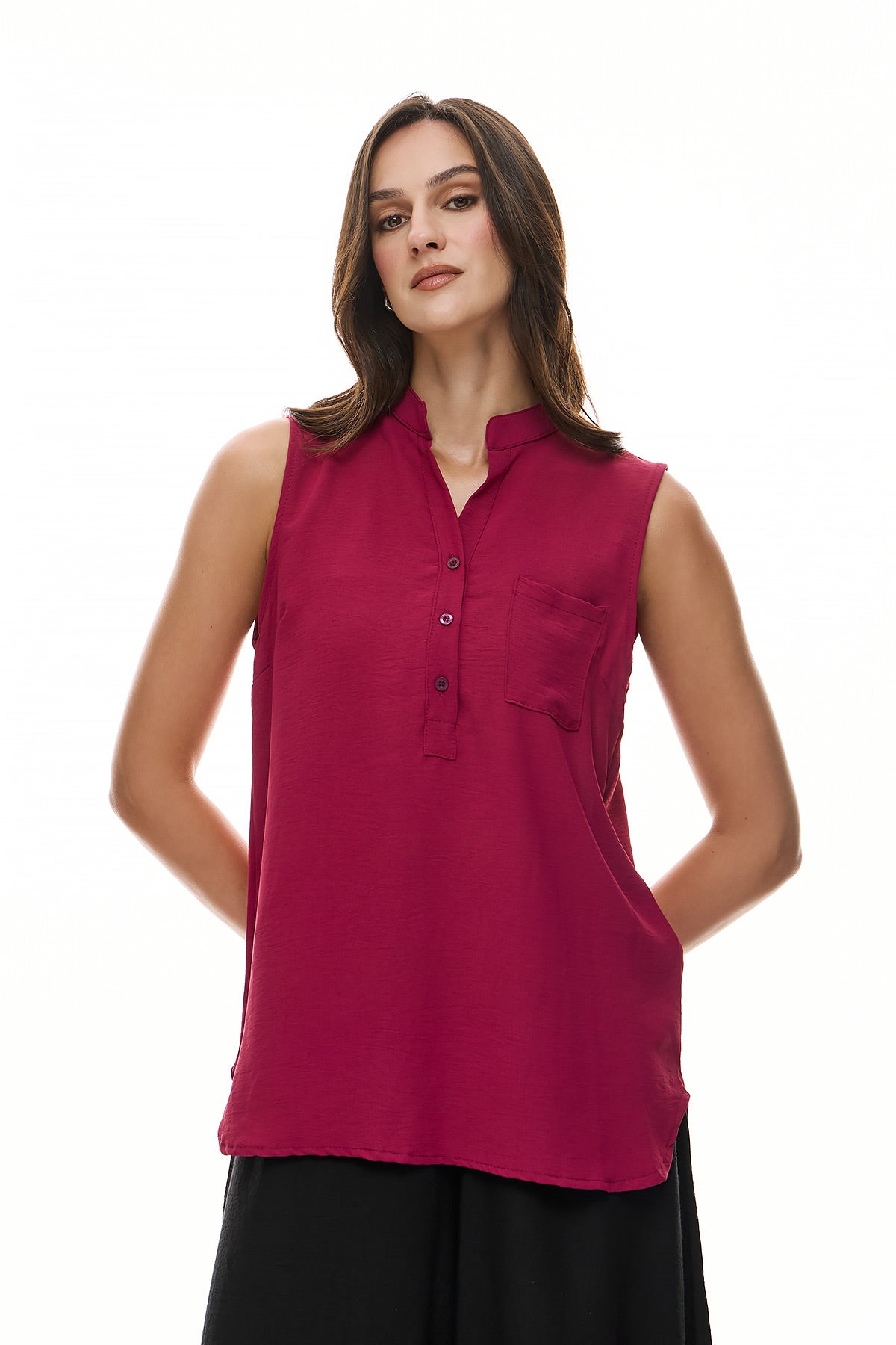 Chic & Simple Women's Blouse Cylia - Deep Fuchsia