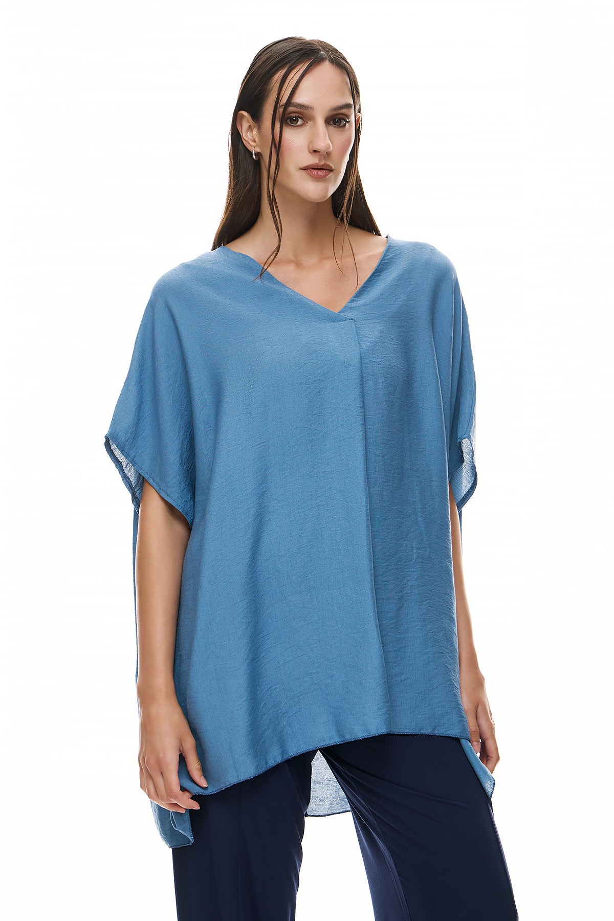 Chic & Simple Women's Blouse Marion - Blue Ruffle