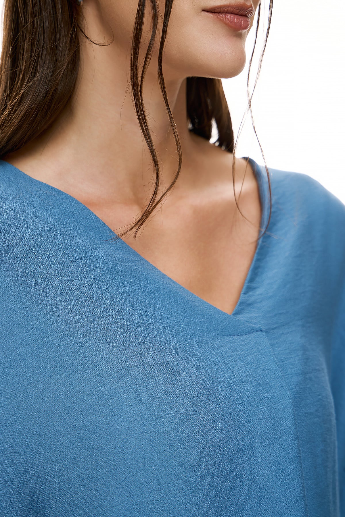 Chic & Simple Women's Blouse Marion - Blue Ruffle