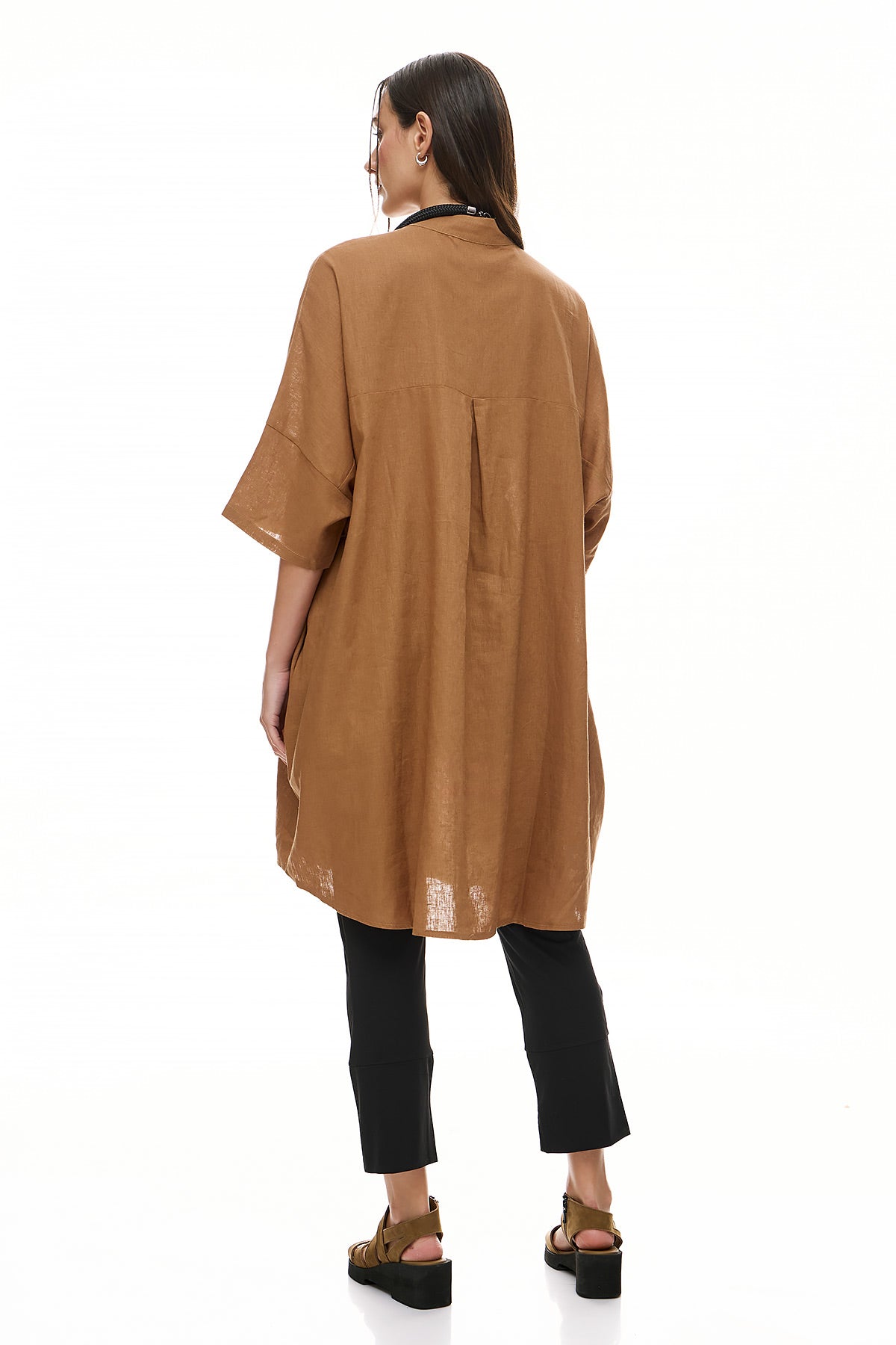 Chic & Simple Γυναικεία Πουκαμίσα (Φόρεμα) Όλγα - Καμηλό