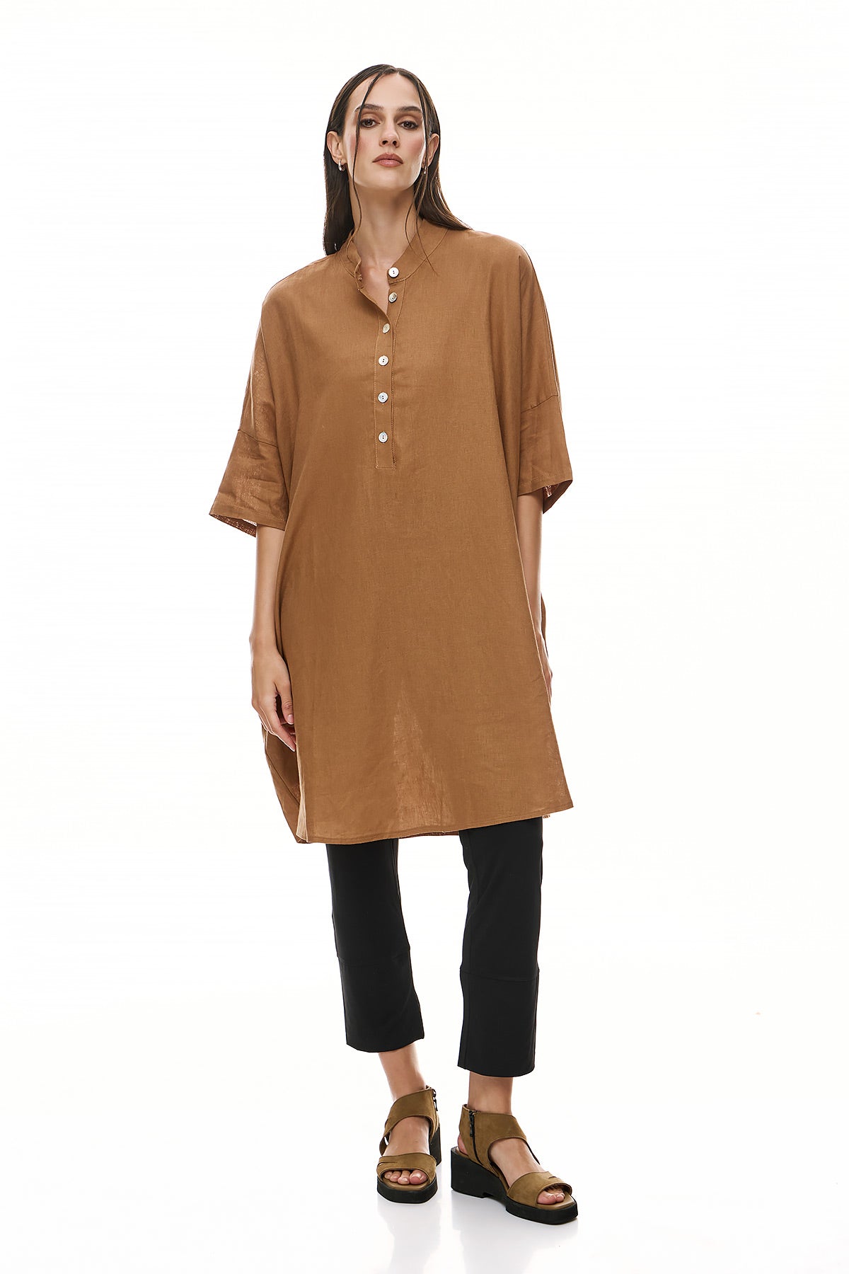 Chic & Simple Women's Shirt Dress Olga - Camel