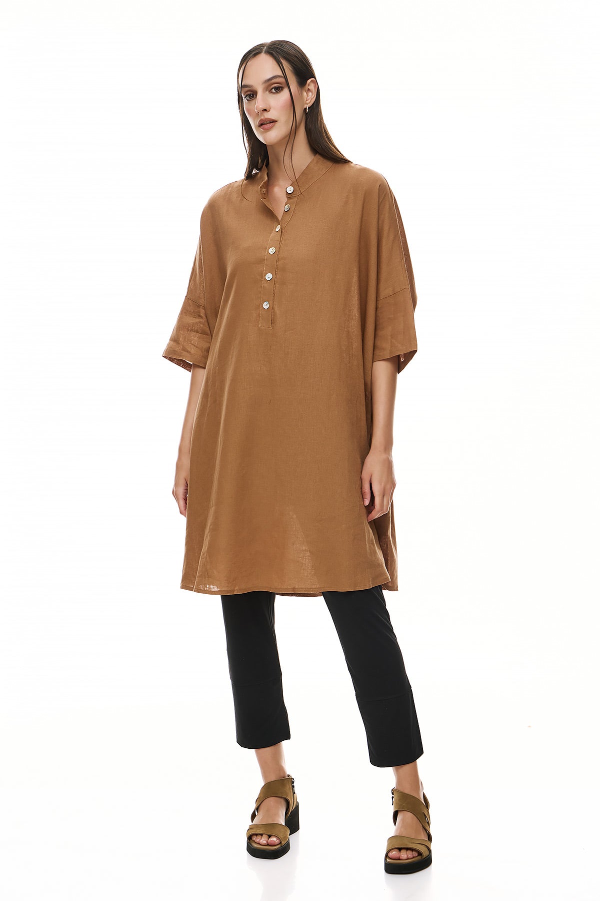 Chic & Simple Women's Shirt Dress Olga - Camel
