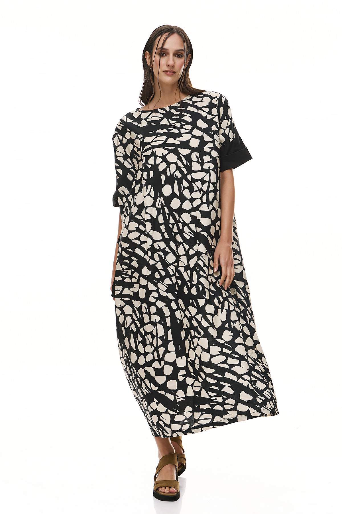 Chic & Simple Γυναικείο Φόρεμα Adelina - Μαύρο/Βανίλια