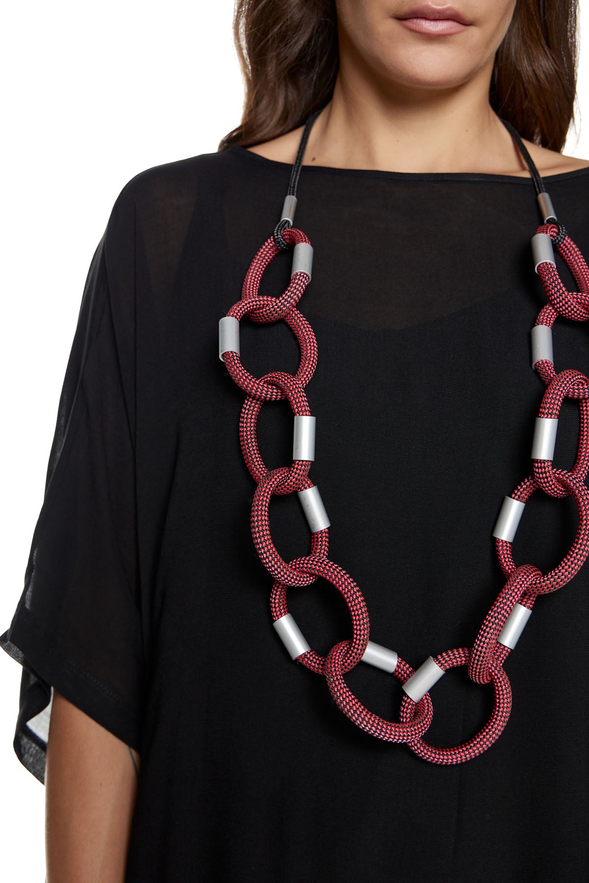 Chic & Simple Ken Design Chain Reaction Necklace - Burgundy